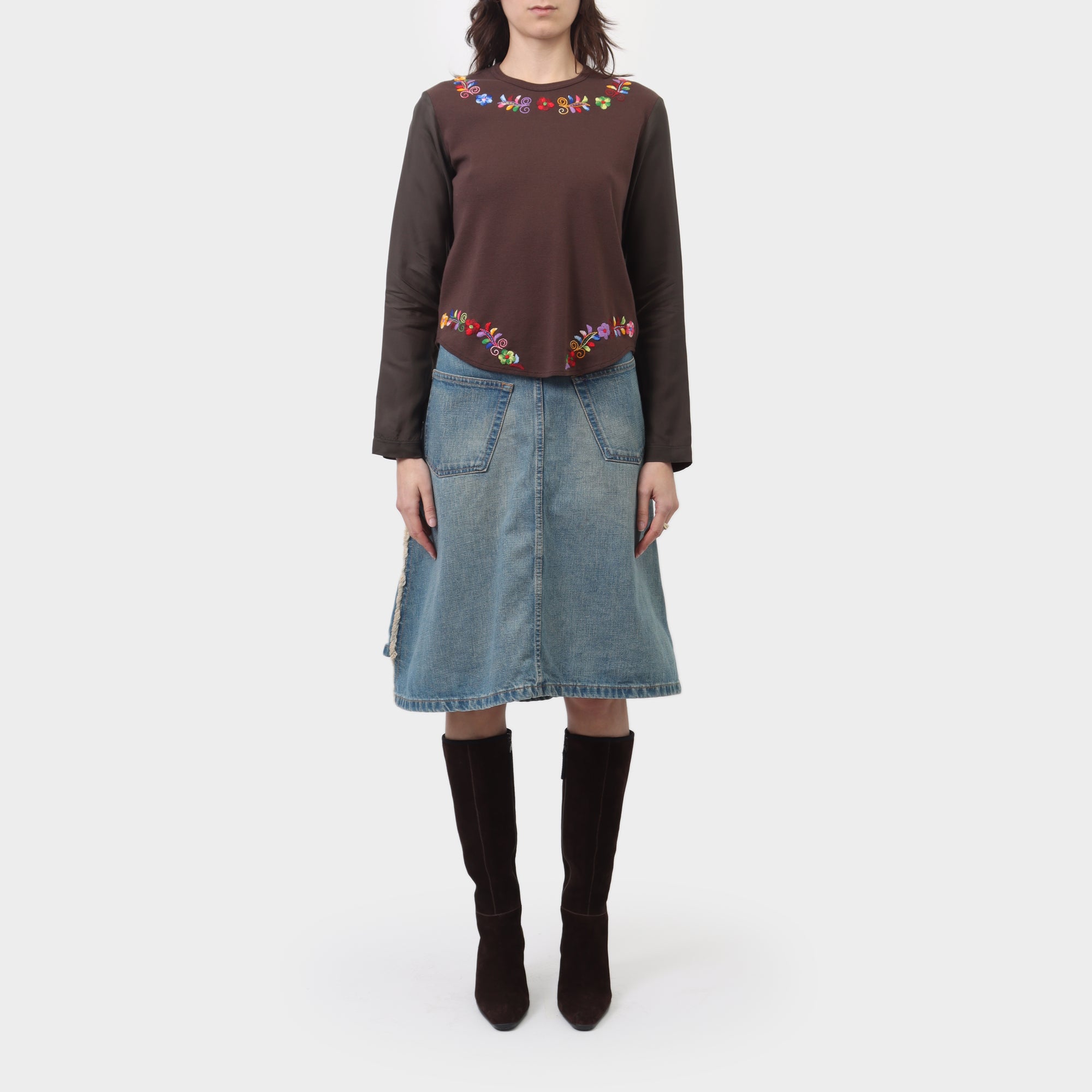 Comme des Garçons Tricot Floral Embroidered Long Sleeve