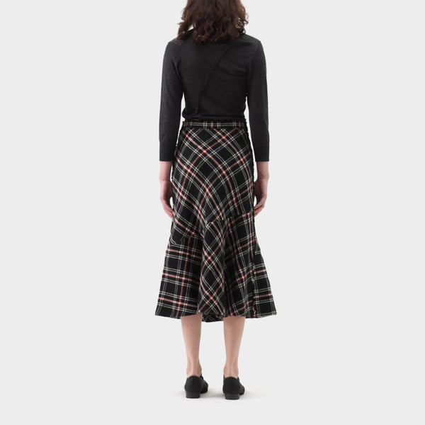 Comme des Garçons Tricot Plaid Wool Midi Skirt