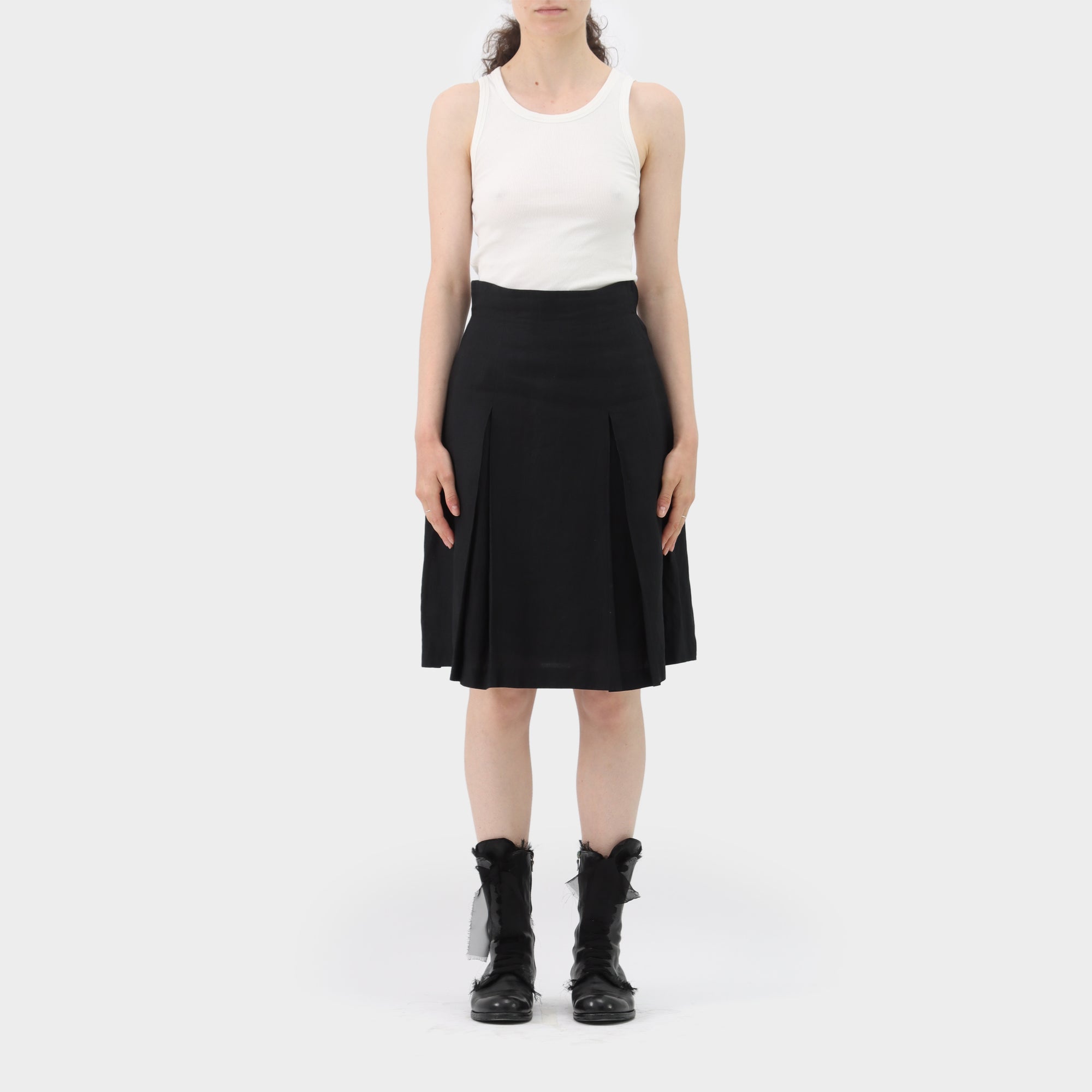 Comme des Garçons Tricot Linen Box Pleat Skirt