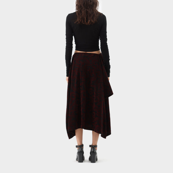 Comme des Garçons Folded Floral Velvet Skirt