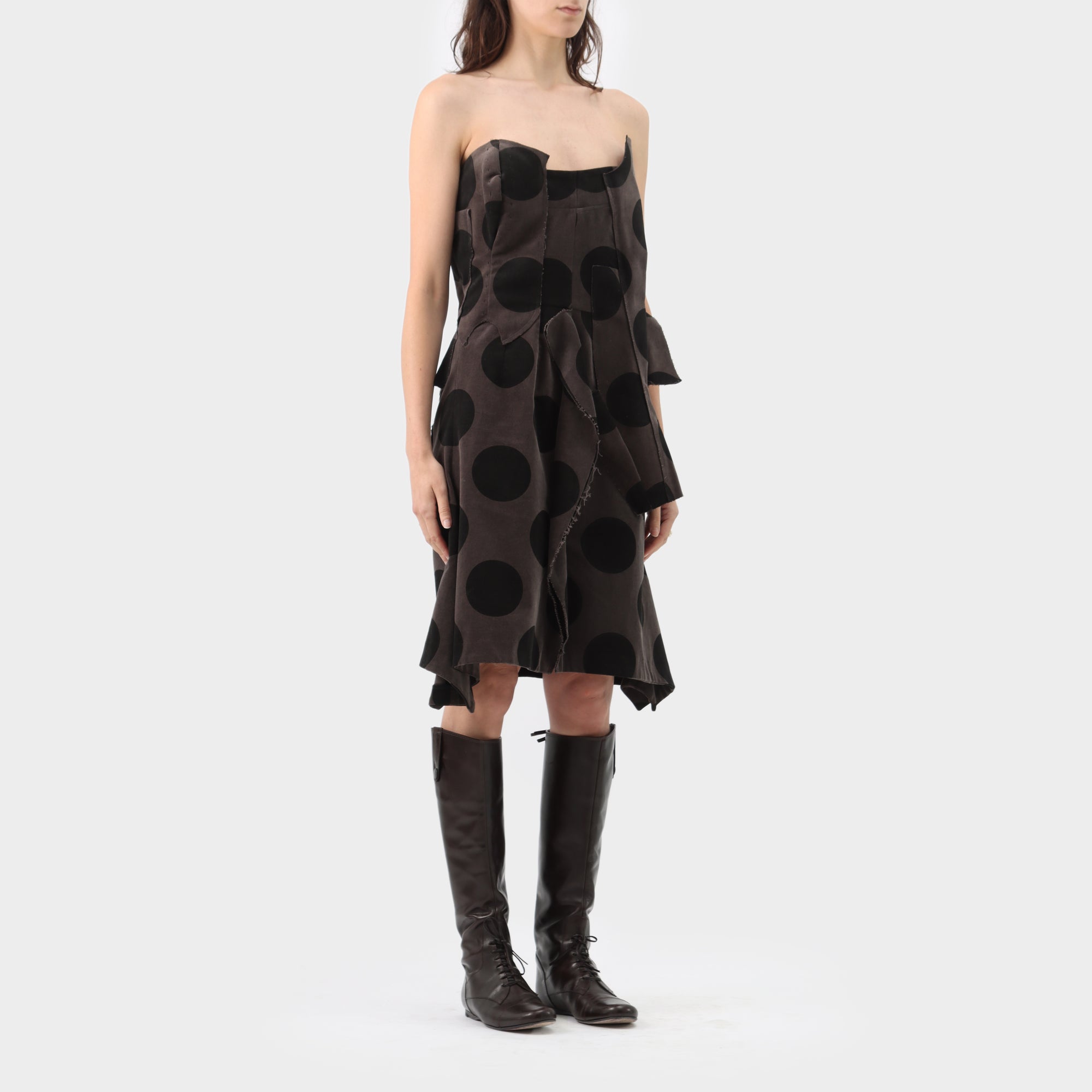 Comme des Garçons Reworked Velvet Polka Dot Dress