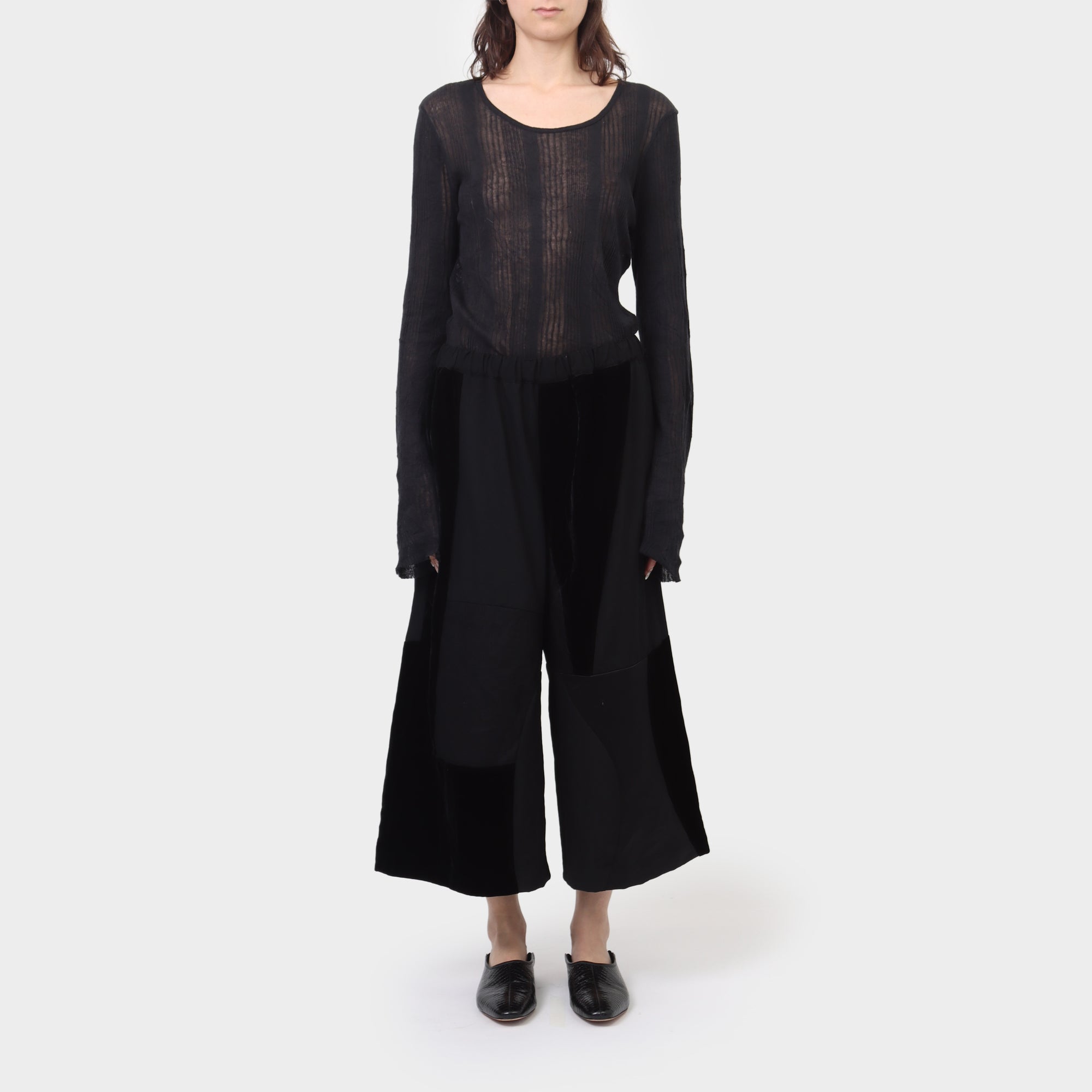 Comme des Garçons BLACK Wide Leg Patchwork Trousers