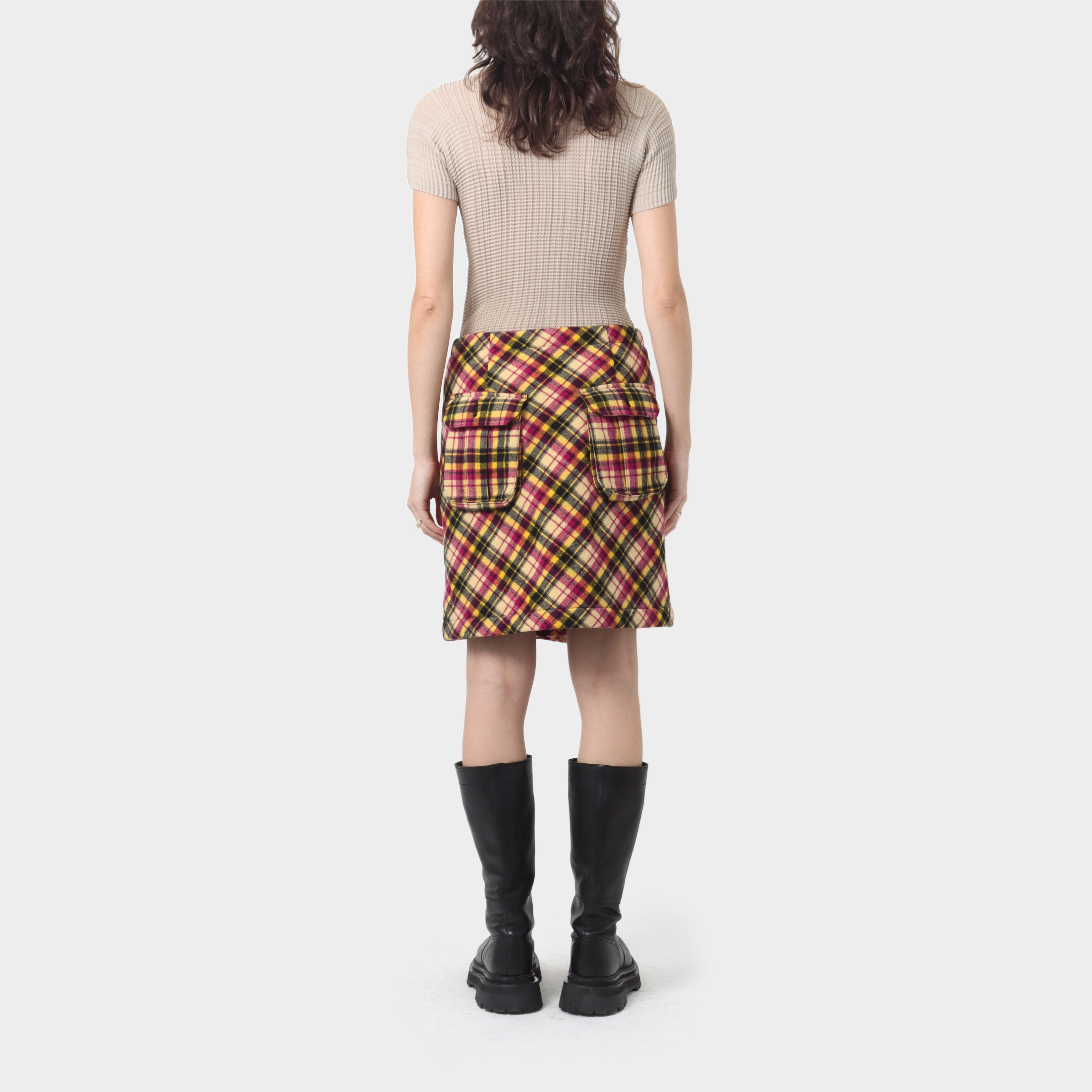 Comme Des Garçons Tricot Zipped Plaid Wrap Mini Skirt – Shop Bruce