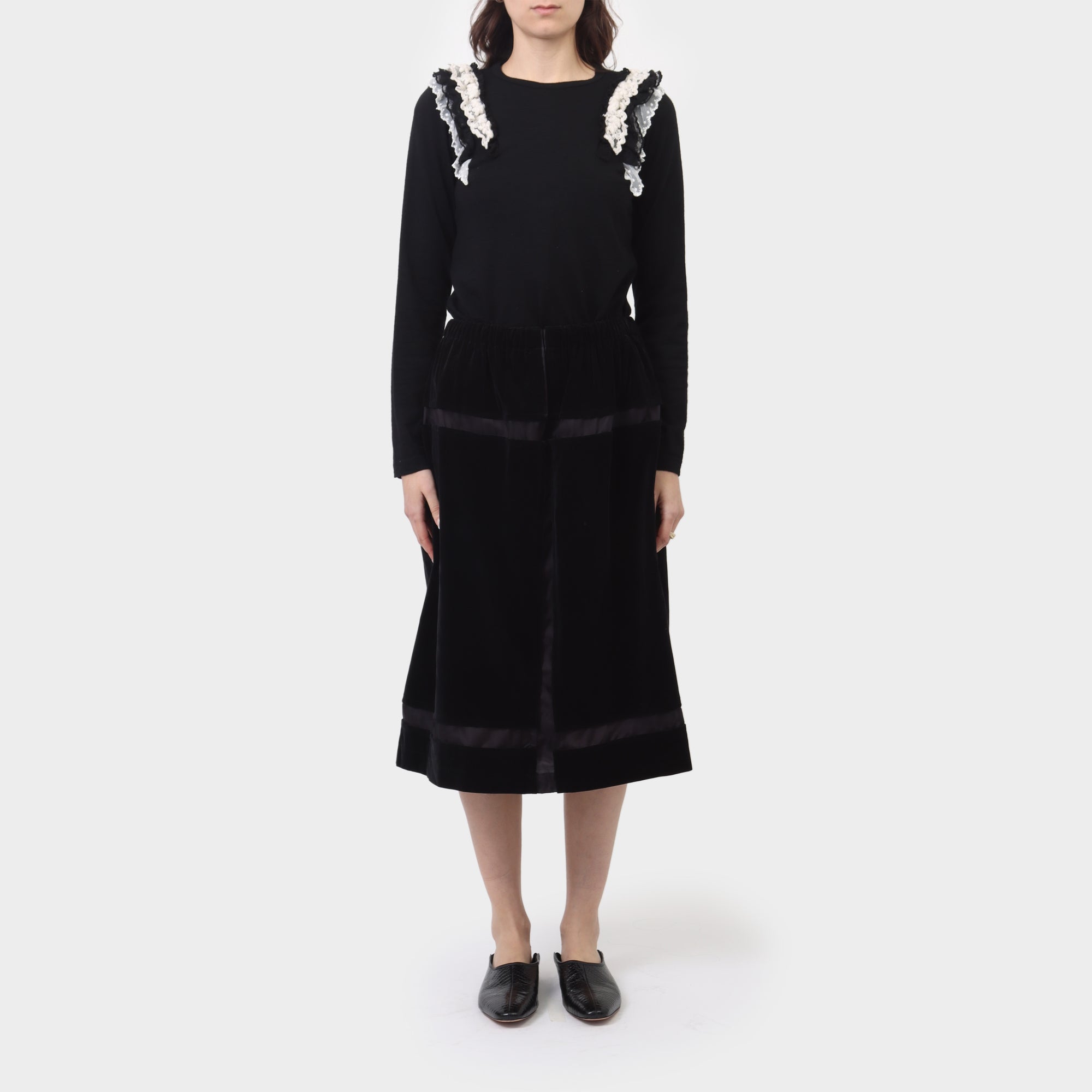 Comme des Garcons Robe de Chambre Panelled Velvet Skirt