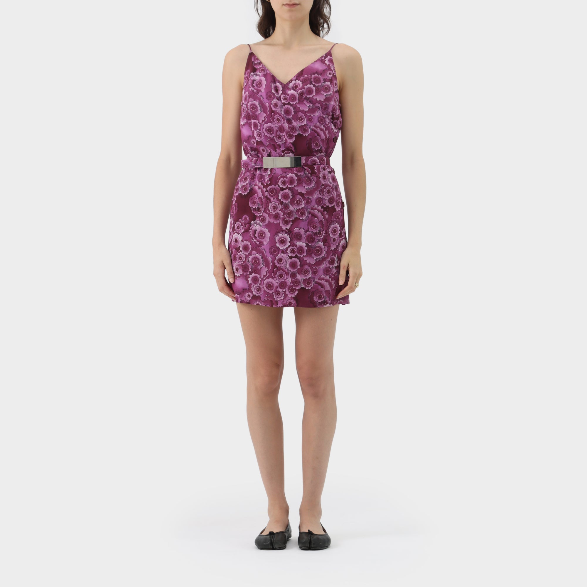 Celine Floral Belted Mini Dress