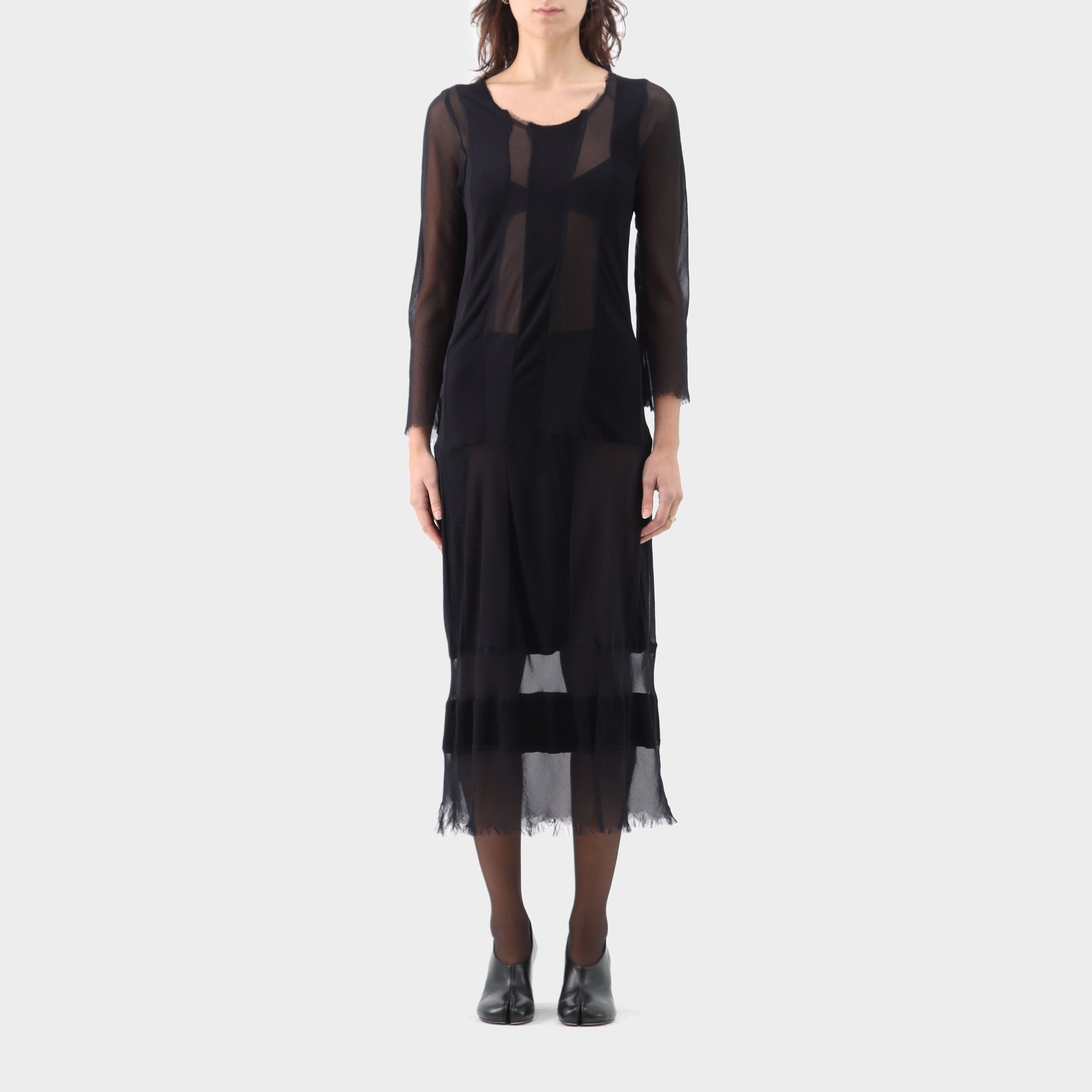 ink Comme des Garçons Fall 93 Sheer Panelled Dress, m
