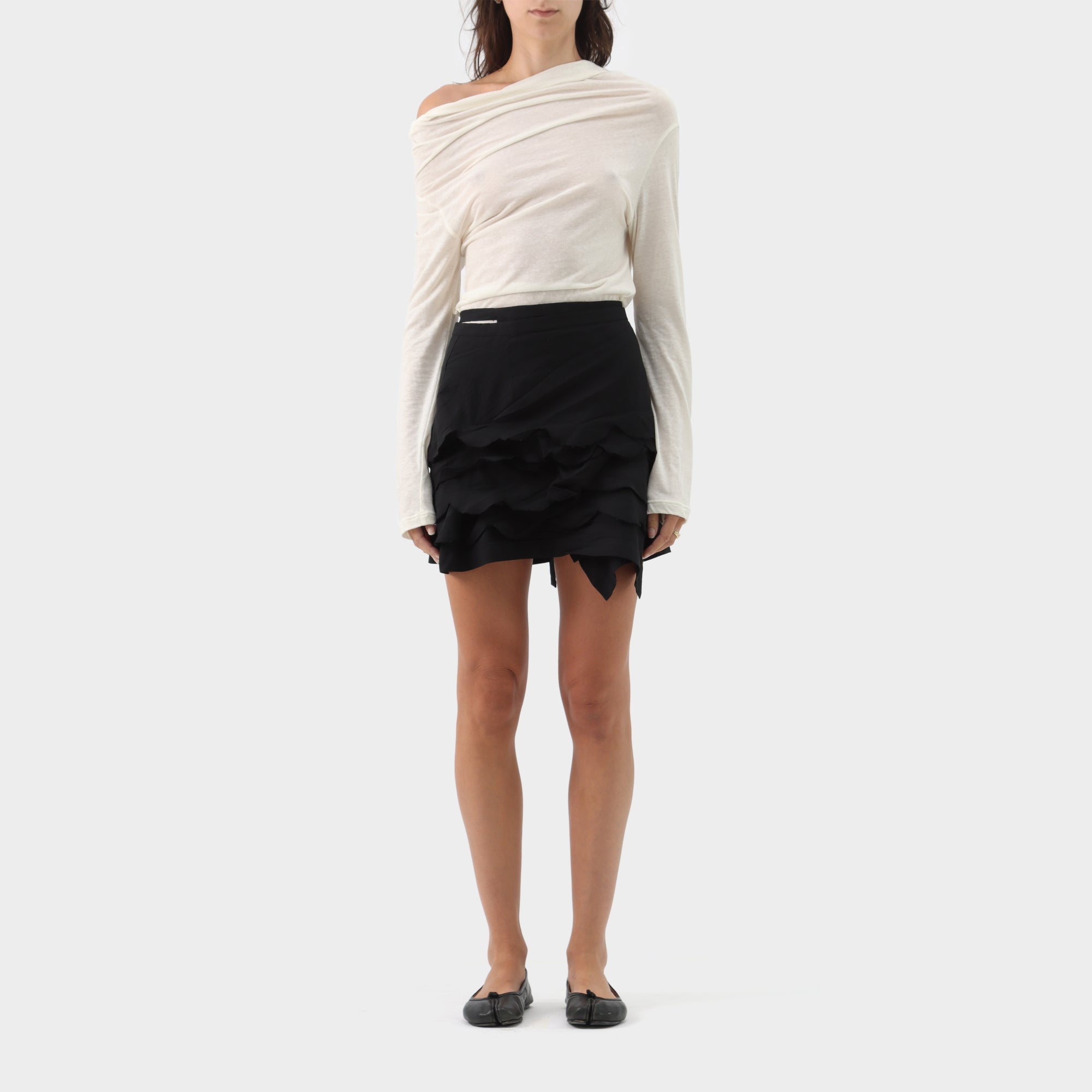 Comme des Garçons Tiered Scalloped Wrap Skirt