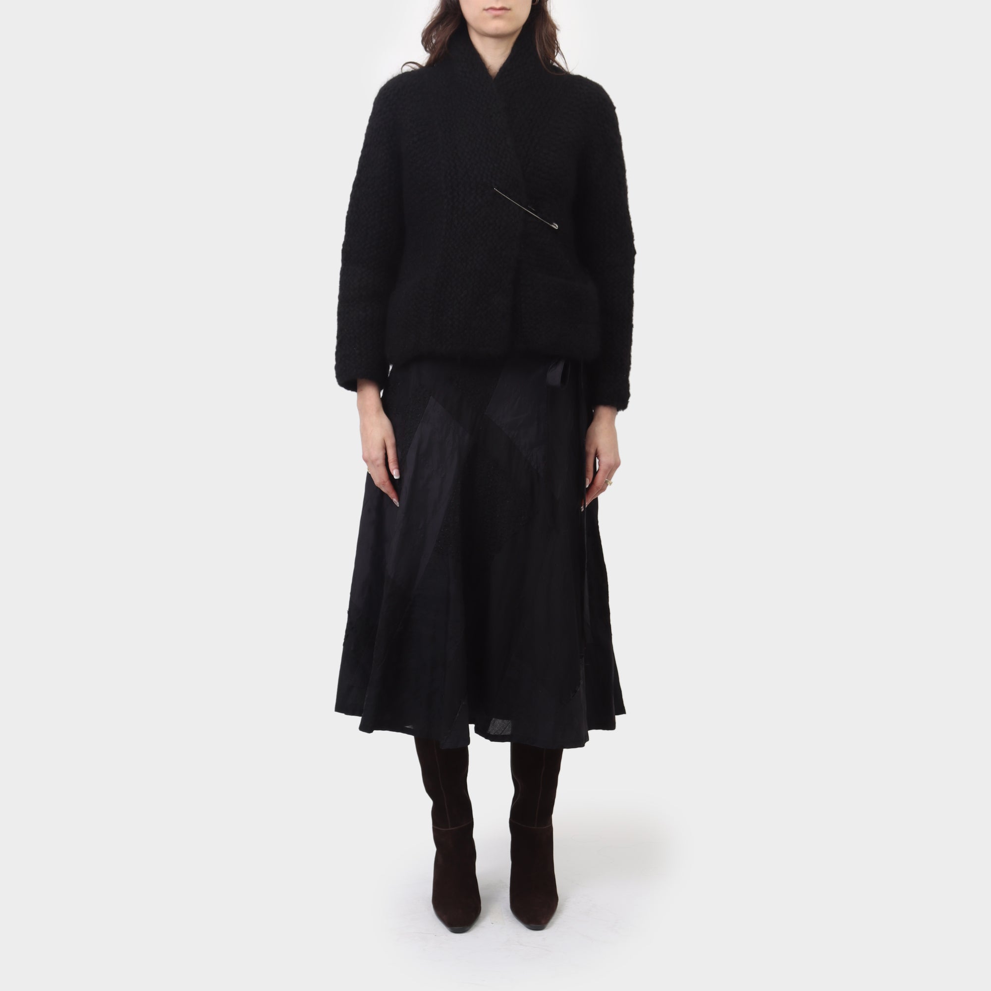 Daniela Gregis Knitted Cashmere Cardigan with Pin Closure