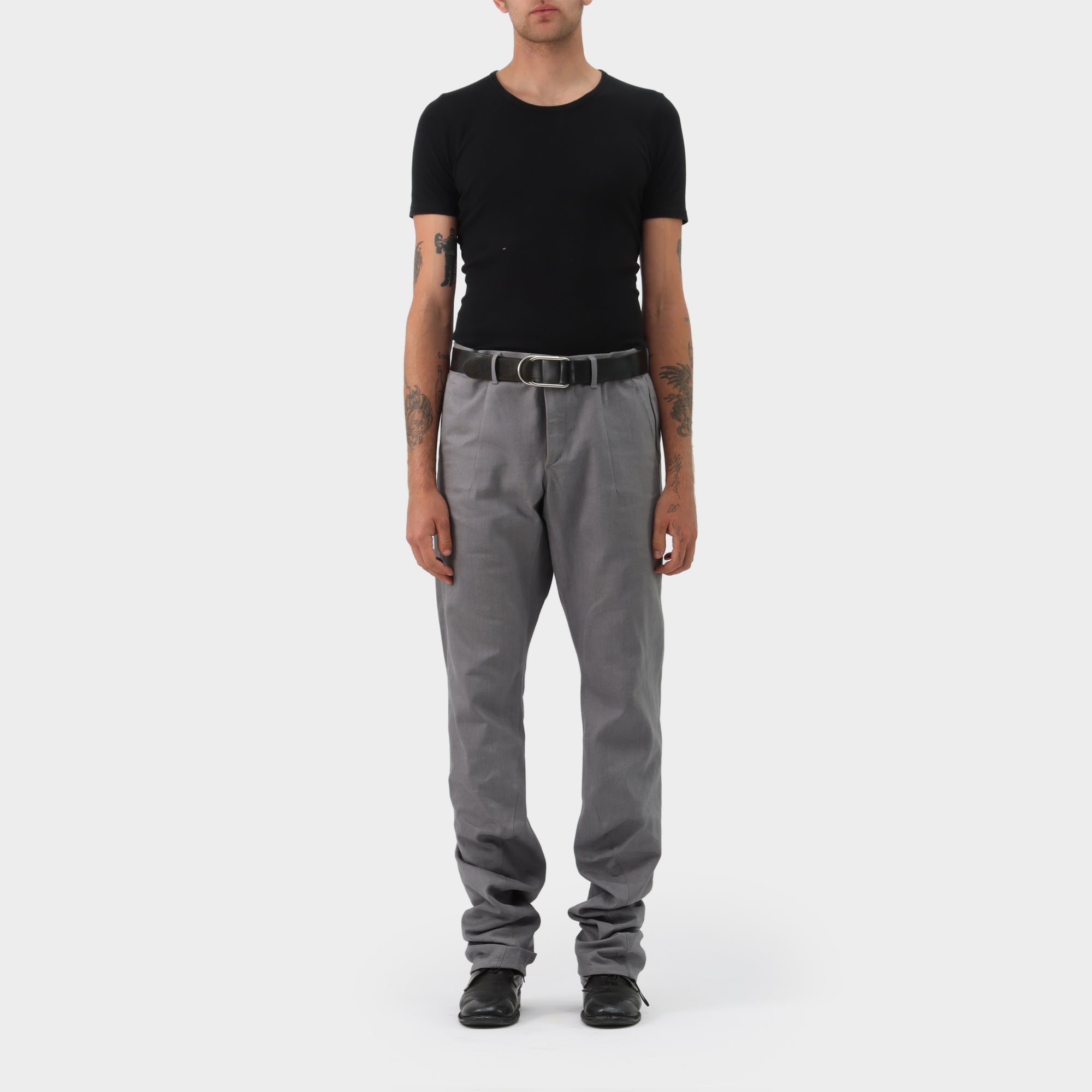 Grey Devoa Anatomical Twisted Selvedge Denim, 4