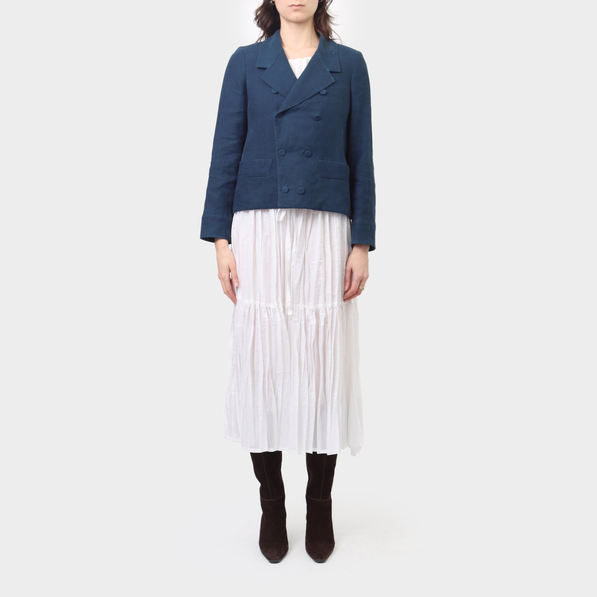 École de Curiosités Linen Double Breasted Jacket