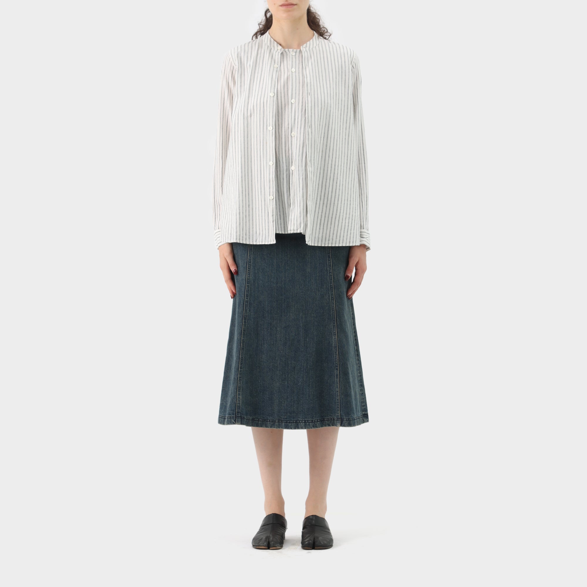 École de Curiosités Double Layered Pinstripe Button Down