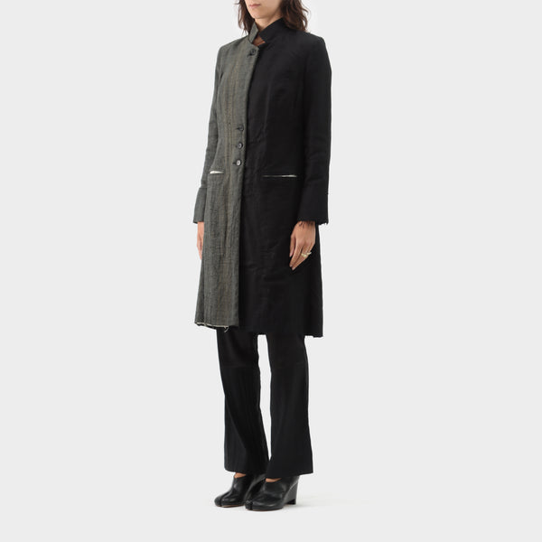 Elena Dawson Silk & Linen Two-Tone Coat