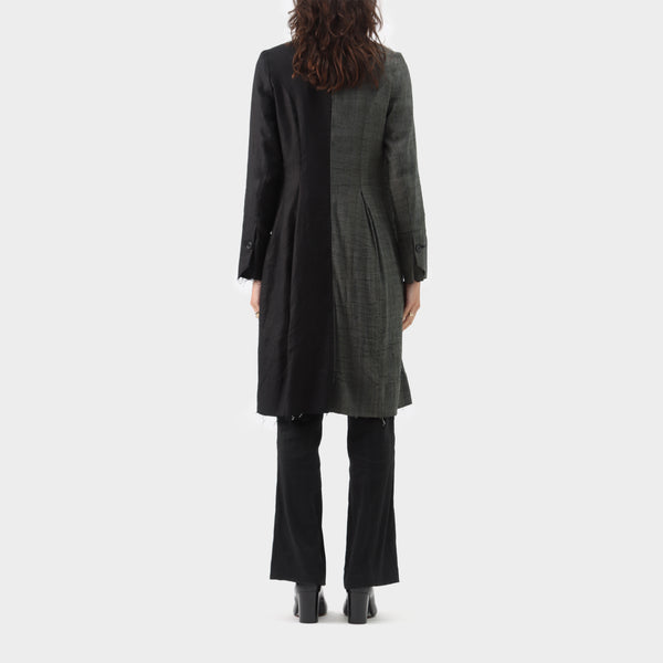 Elena Dawson Silk & Linen Two-Tone Coat