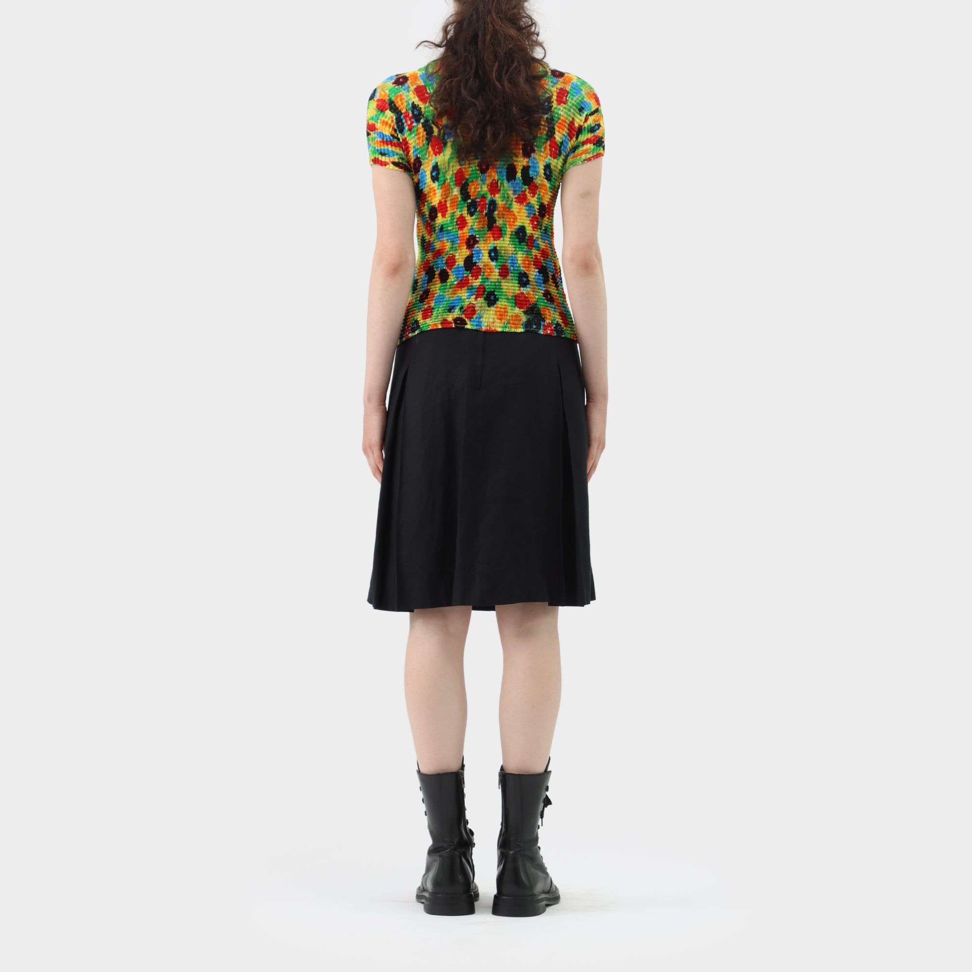 Issey Miyake Floral Box Pleat Short Sleeve Shirt