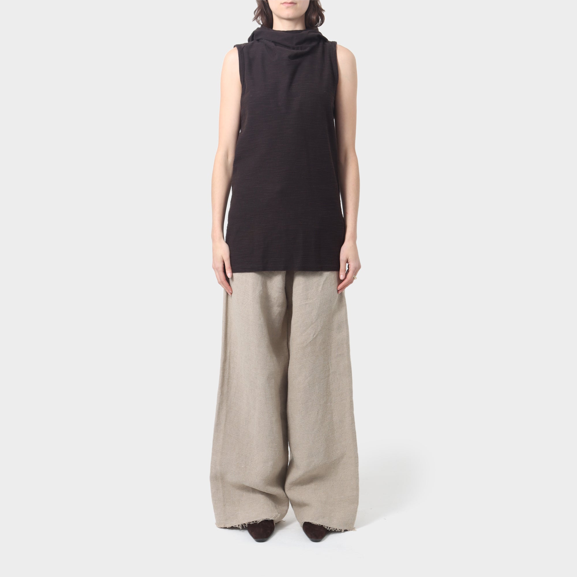 Forme 3'3204322896 Textured Cotton Snood Hooded Tank