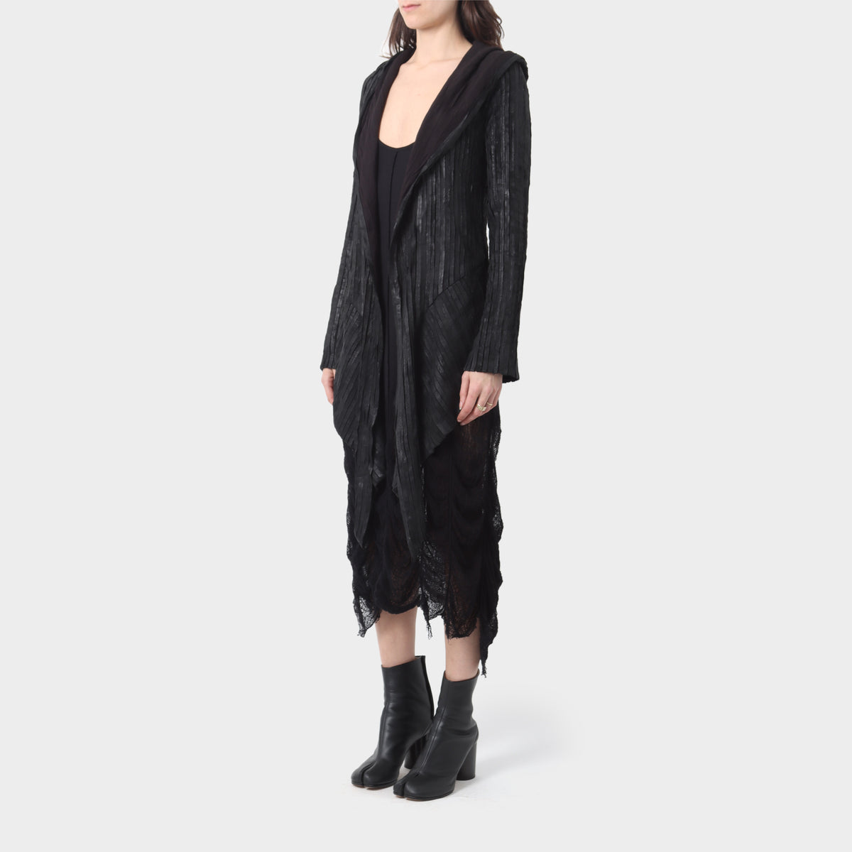 Gareth Pugh Lamb Leather Piped Hooded Cardigan – Shop Bruce