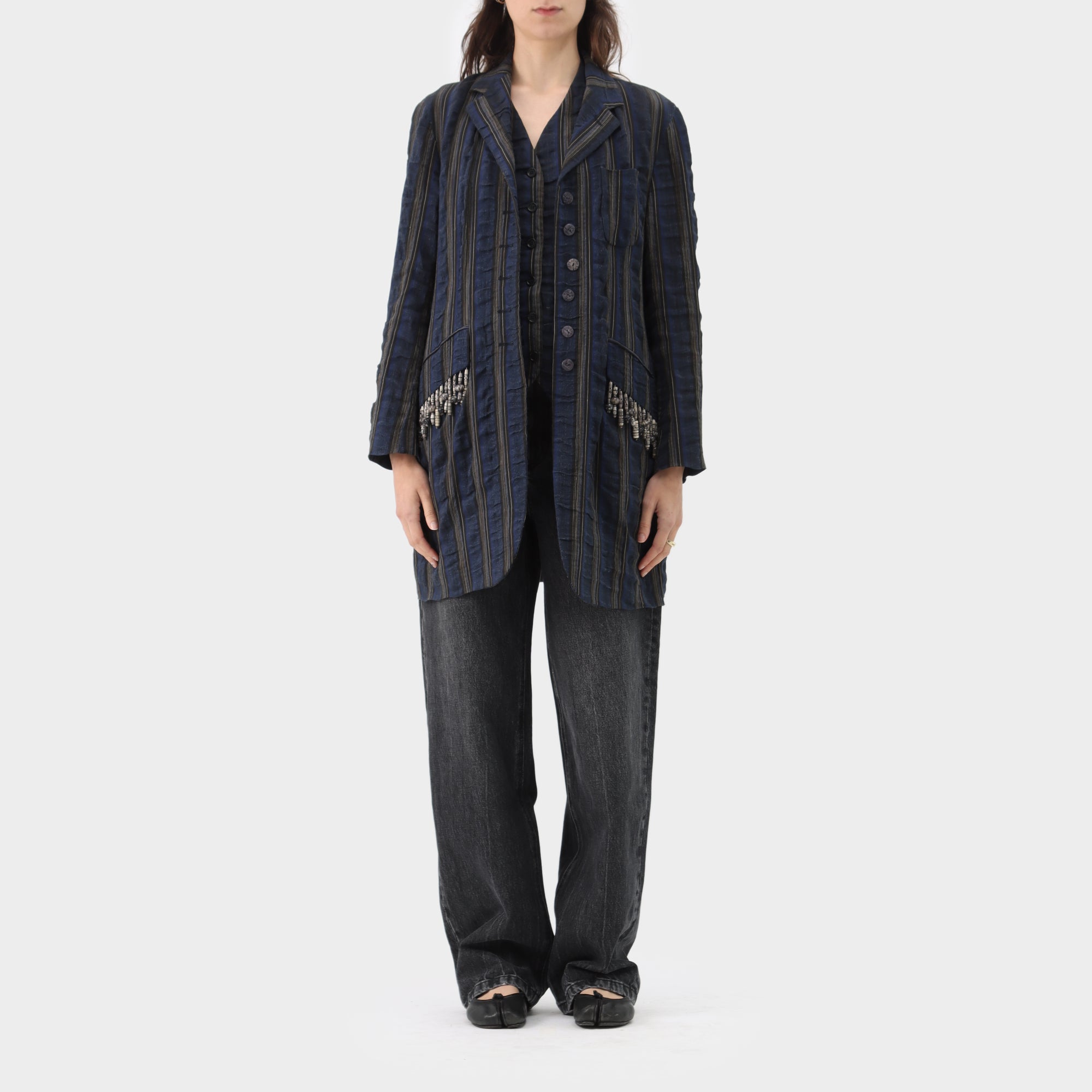 Romeo Gigli Beaded Stripe Jacket