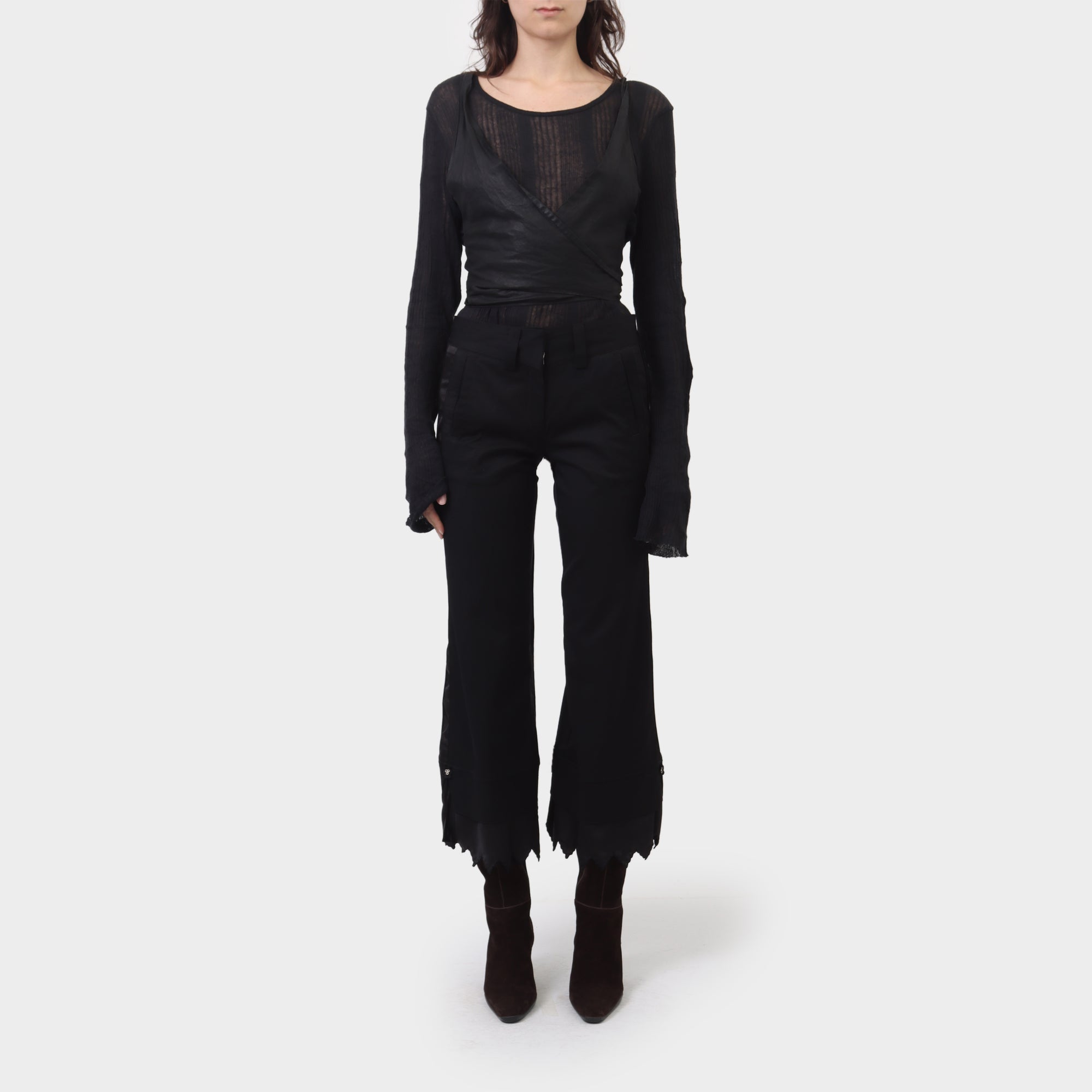 Marithe+Francois Girbaud Ruffle Hem Trousers