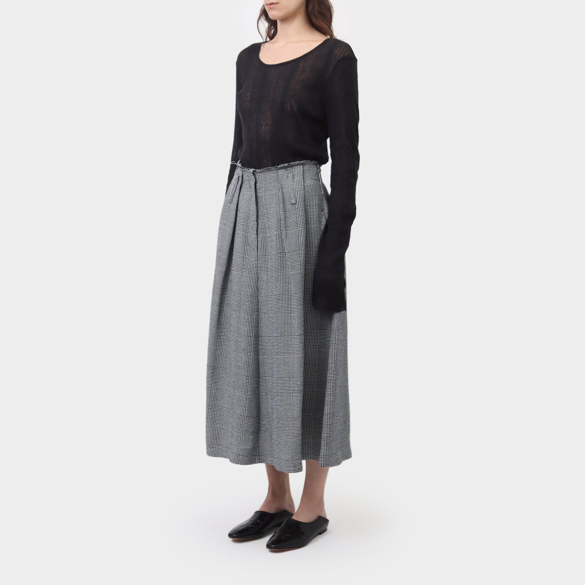 Golden Goose Deluxe Brand Distressed Houndstooth Pleated Skirt