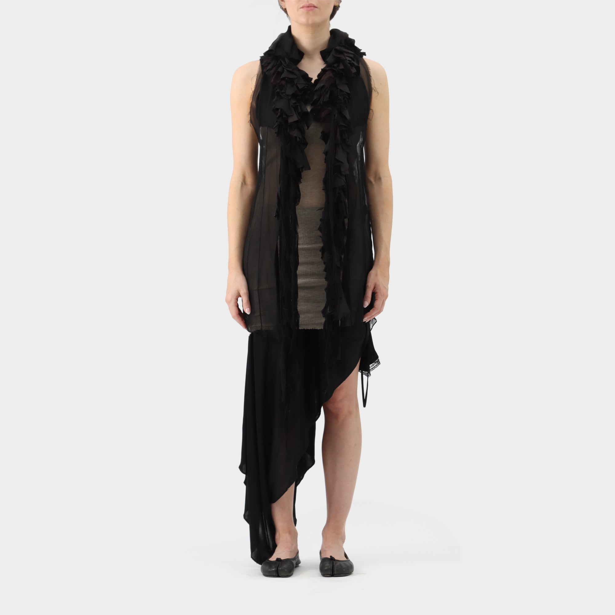 If 6 was 9 Silk Removable Ruffle Collar Long Vest