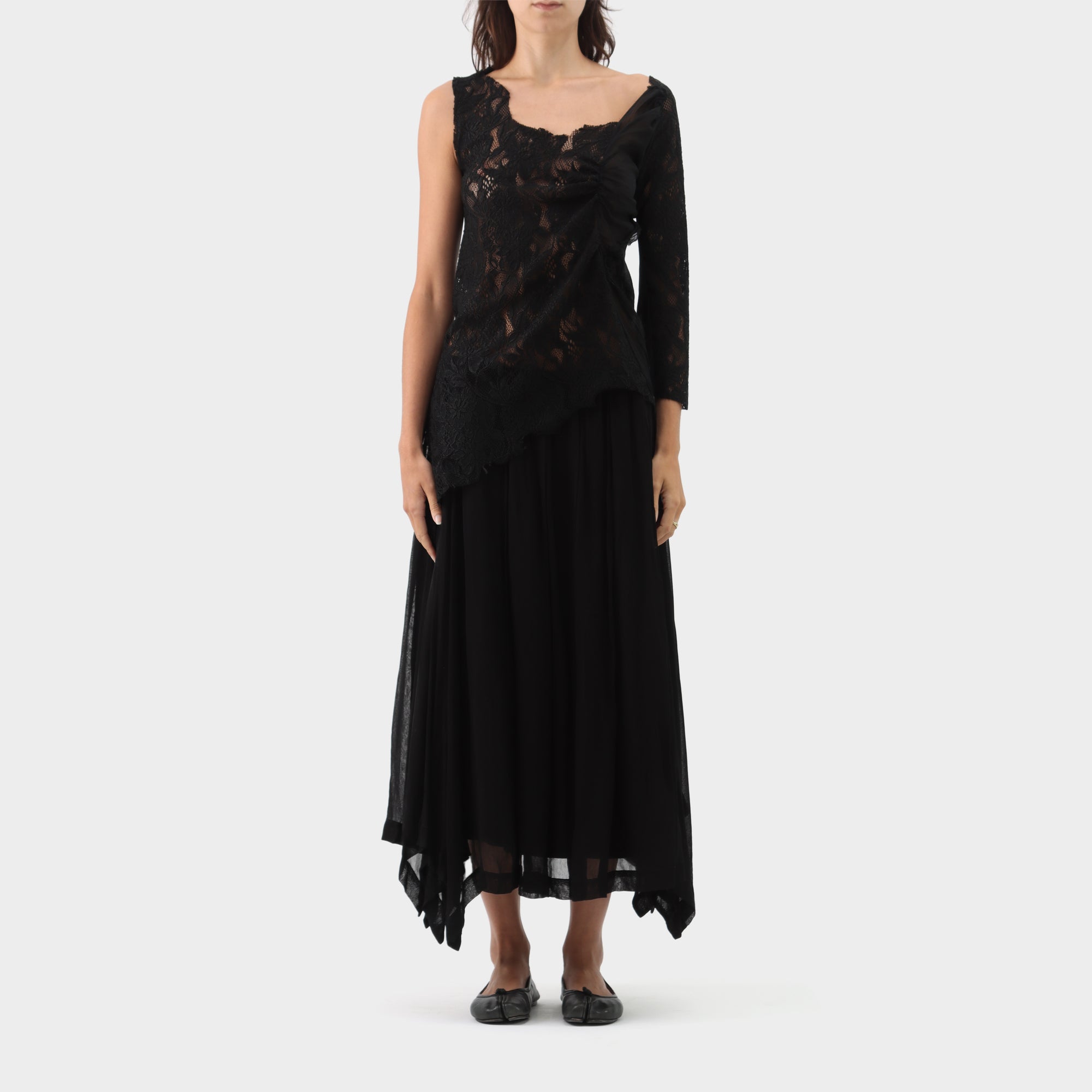 If Six was Nine Lace Silk & Cotton Single Sleeve Top