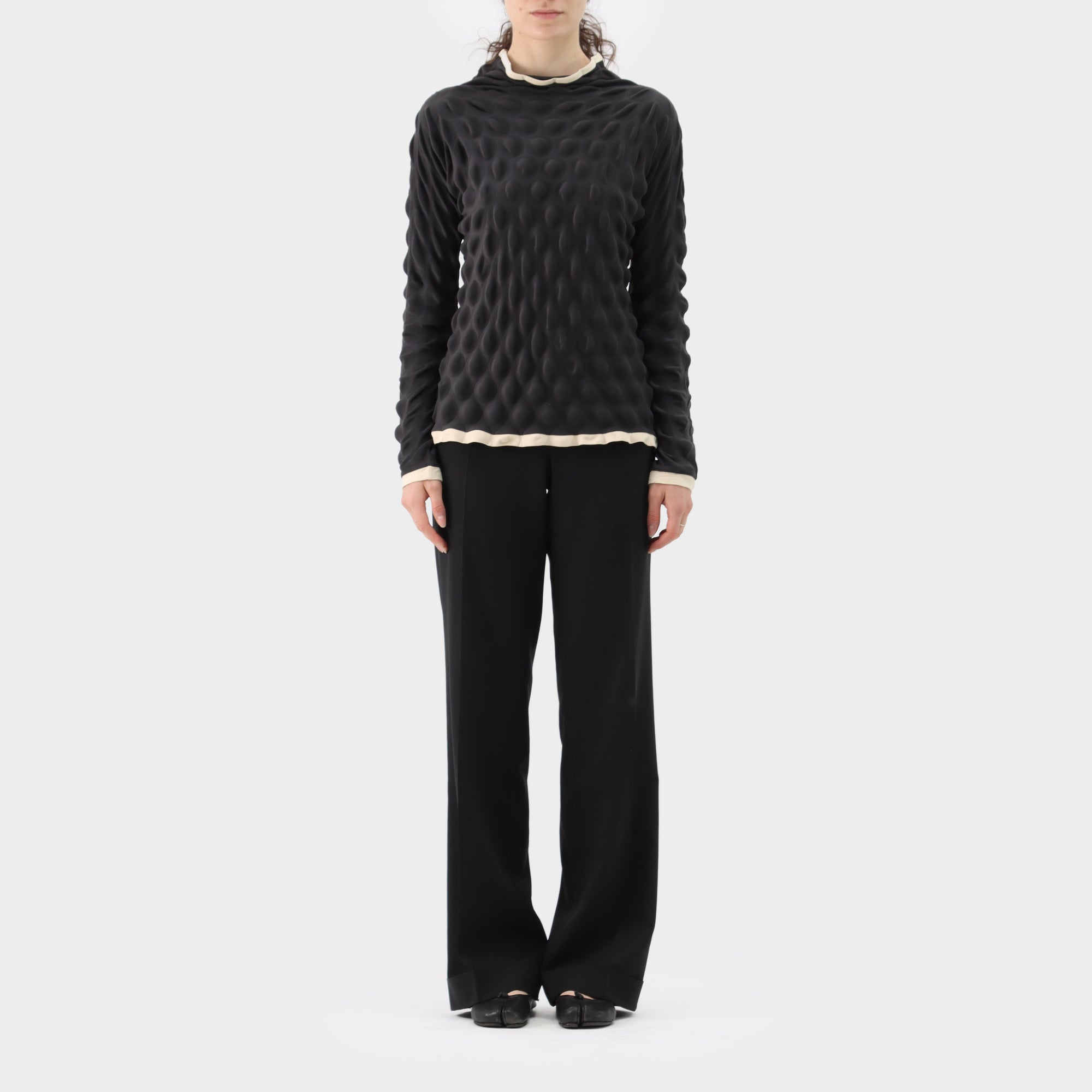 Issey Miyake Egg Carton Long-Sleeve Top