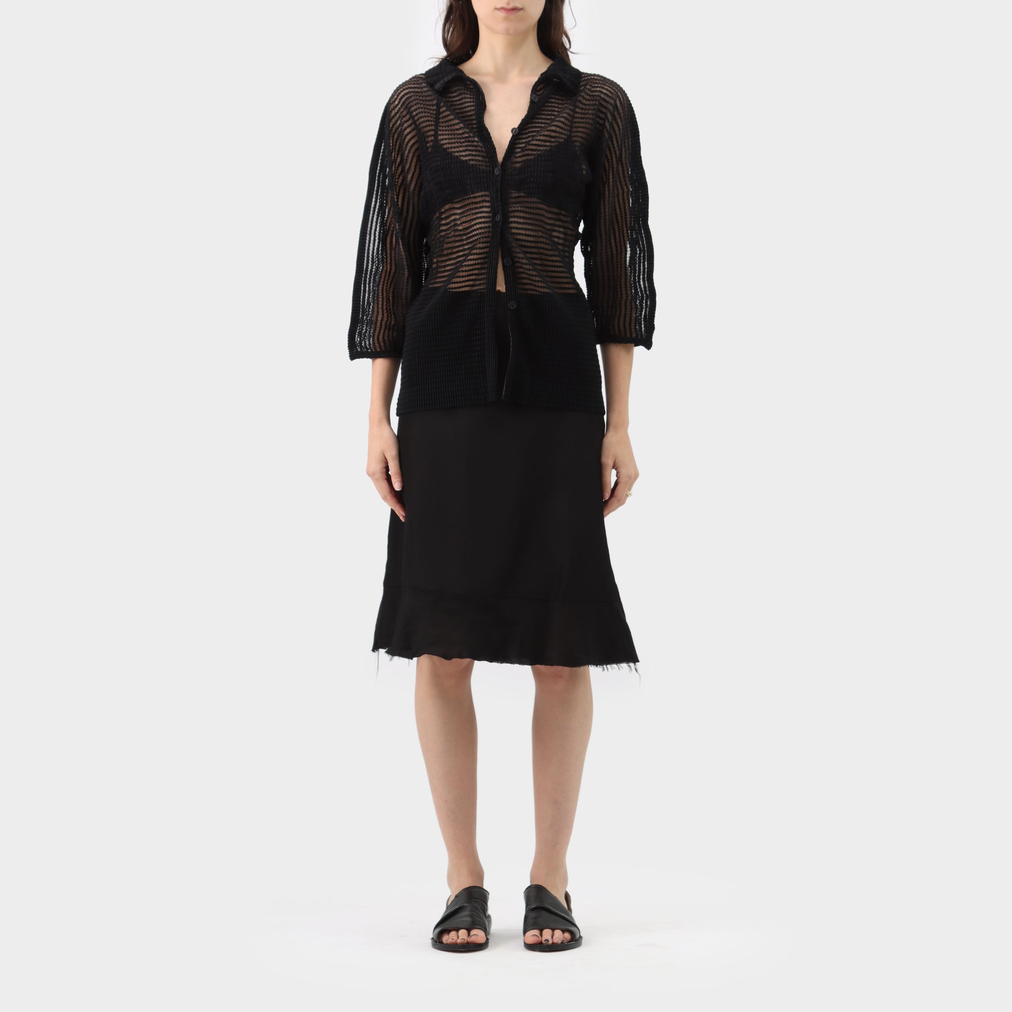 Issey Miyake Sheer Stripe Pleat Shirt