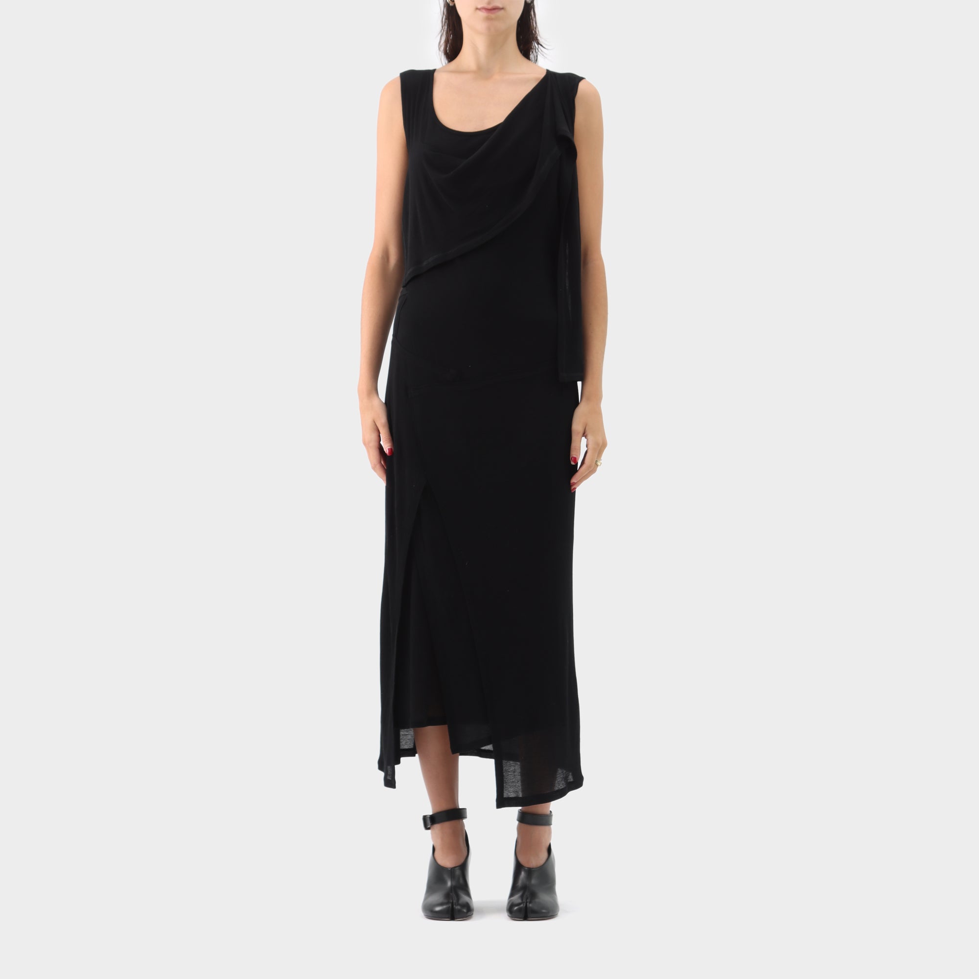 Issey Miyake Layered Asymmetrical Jersey Dress