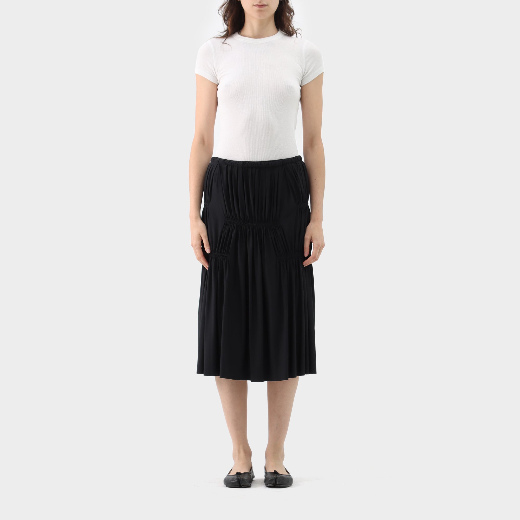 Issey Miyake Mid Length Gathered Pleat Skirt