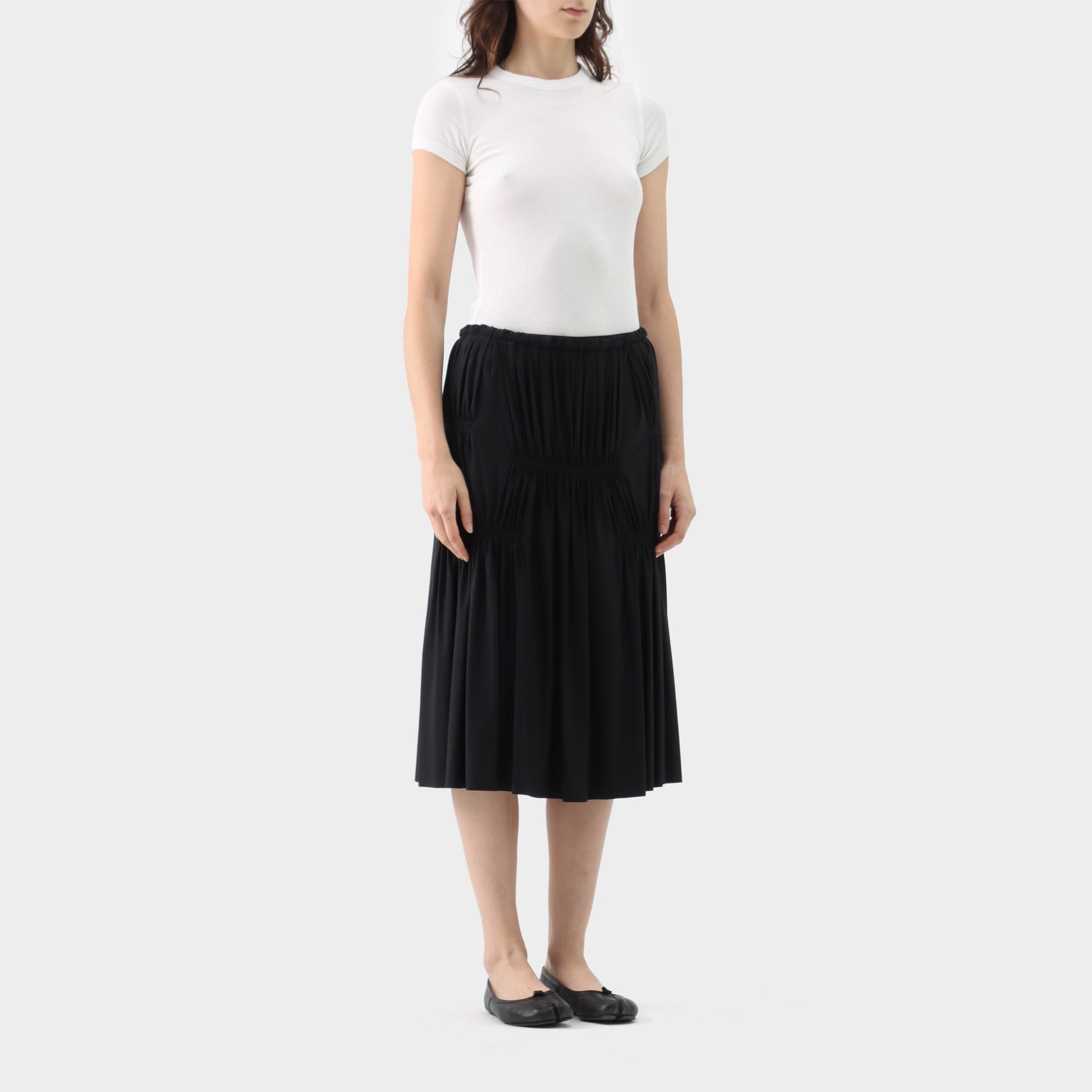 Issey Miyake Mid Length Gathered Pleat Skirt