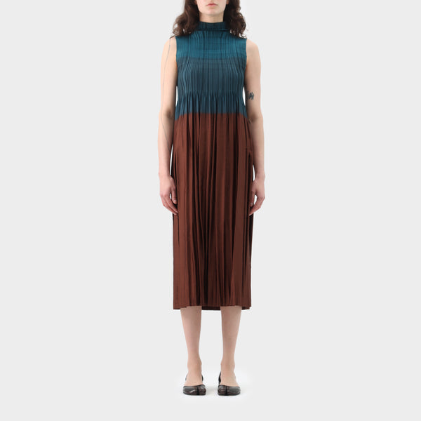 Issey Miyake Semi Pleat Graidient Dress