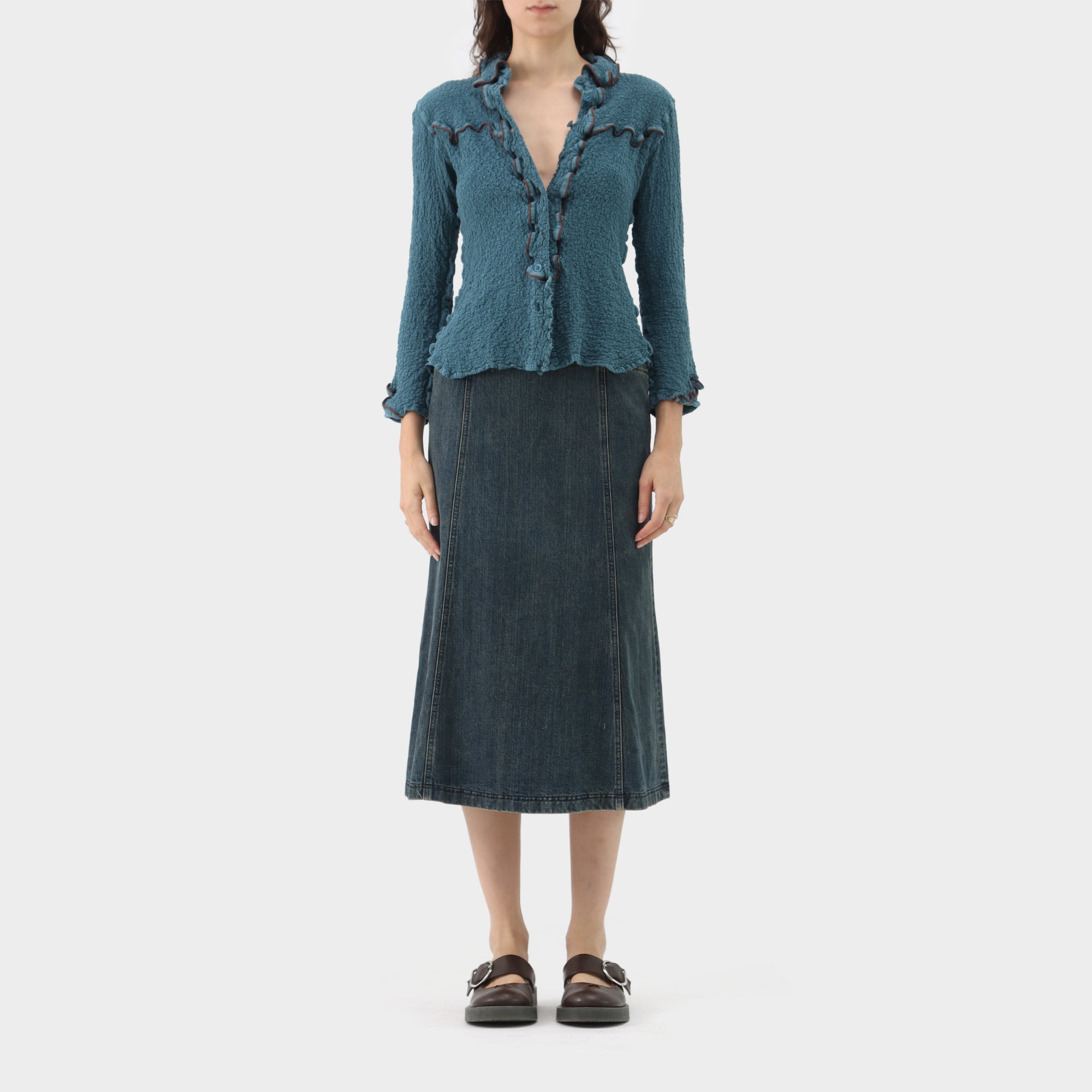 Issey Miyake Me Cauliflower Contrast Trim Shirt