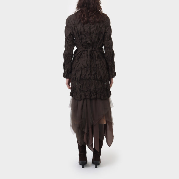 Issey Miyake Permanente Scrunch Pleat Coat