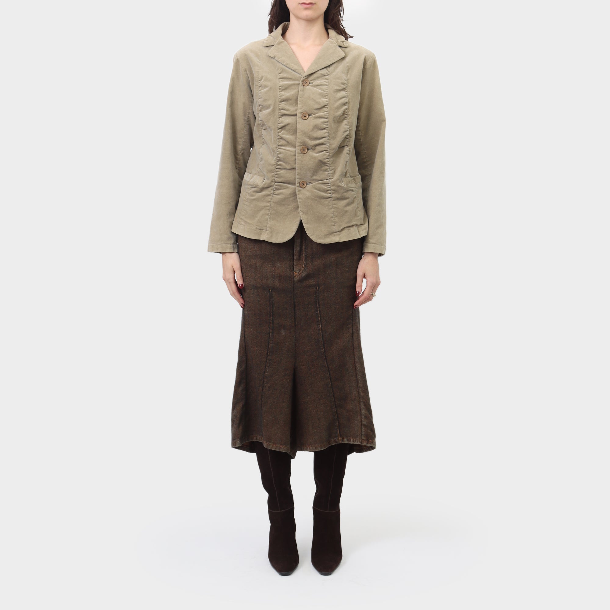 Issey Miyake Plantation Velvet Ruched Jacket