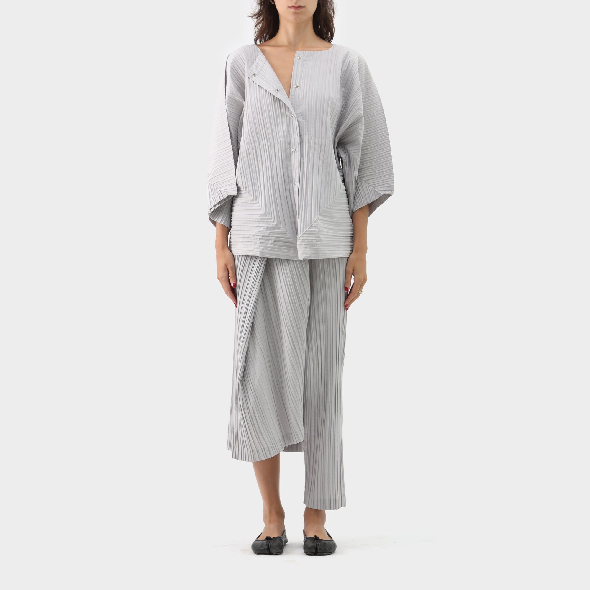 Issey Miyake Pleated Asymmetrical Set