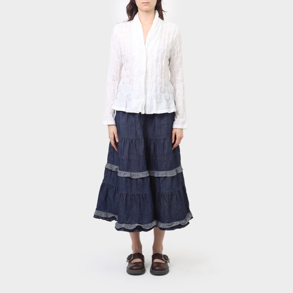 Issey Miyake Gathered Cotton button Down