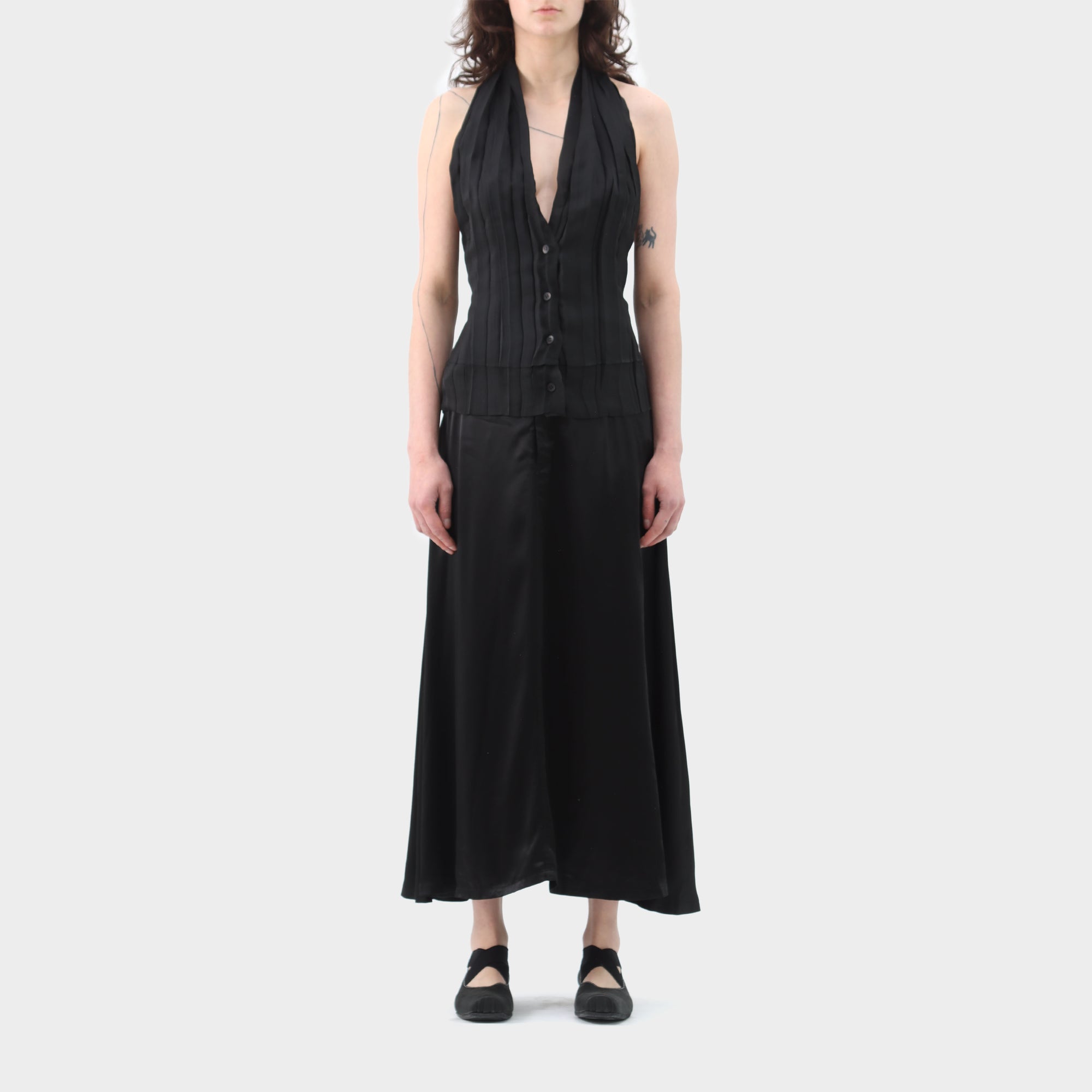 Issey Miyake Pleated Halter Neck Waistcoat
