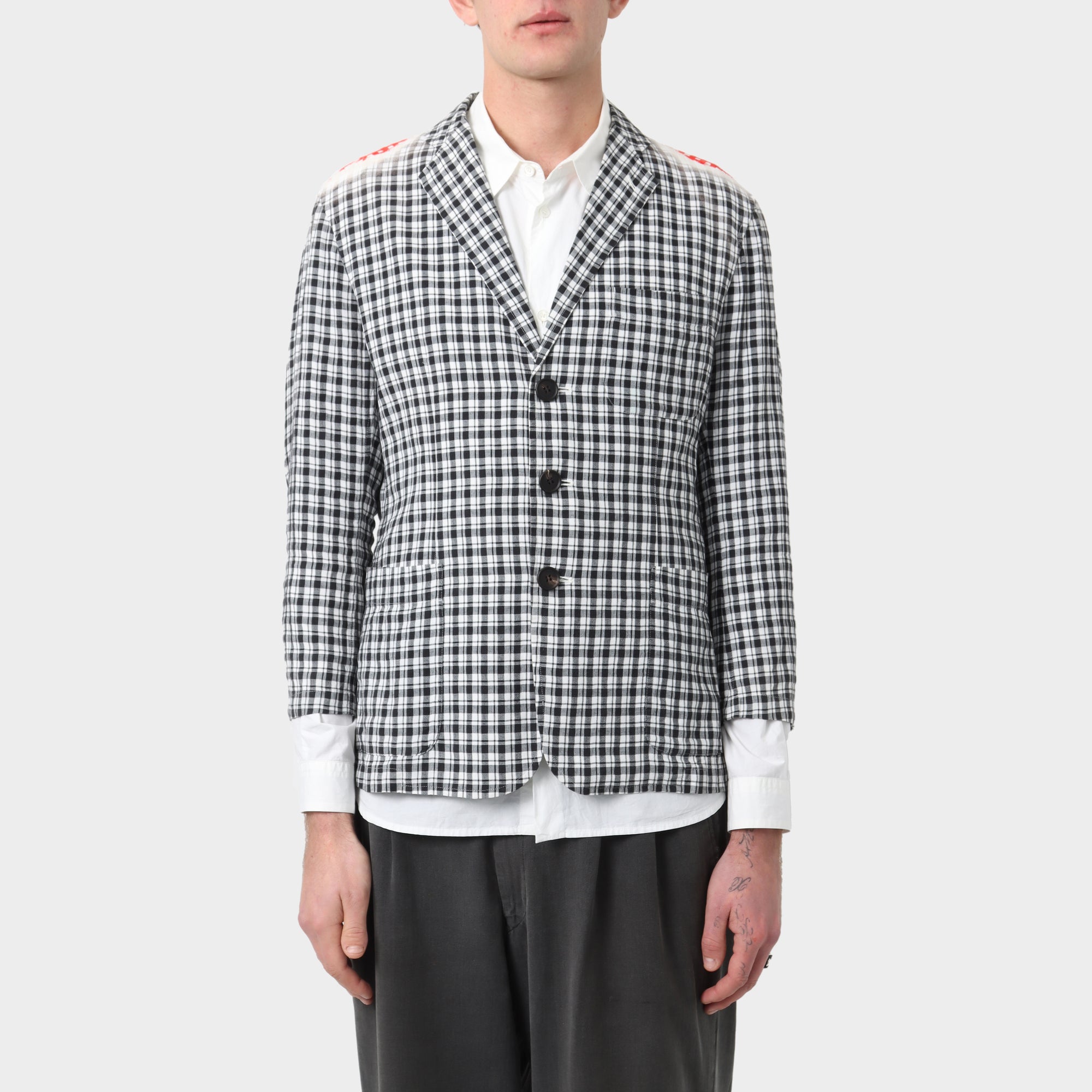 Issey Miyake Printed Check Blazer