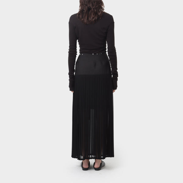 Jean Paul Gaultier Studded Sheer Pleated Skirt