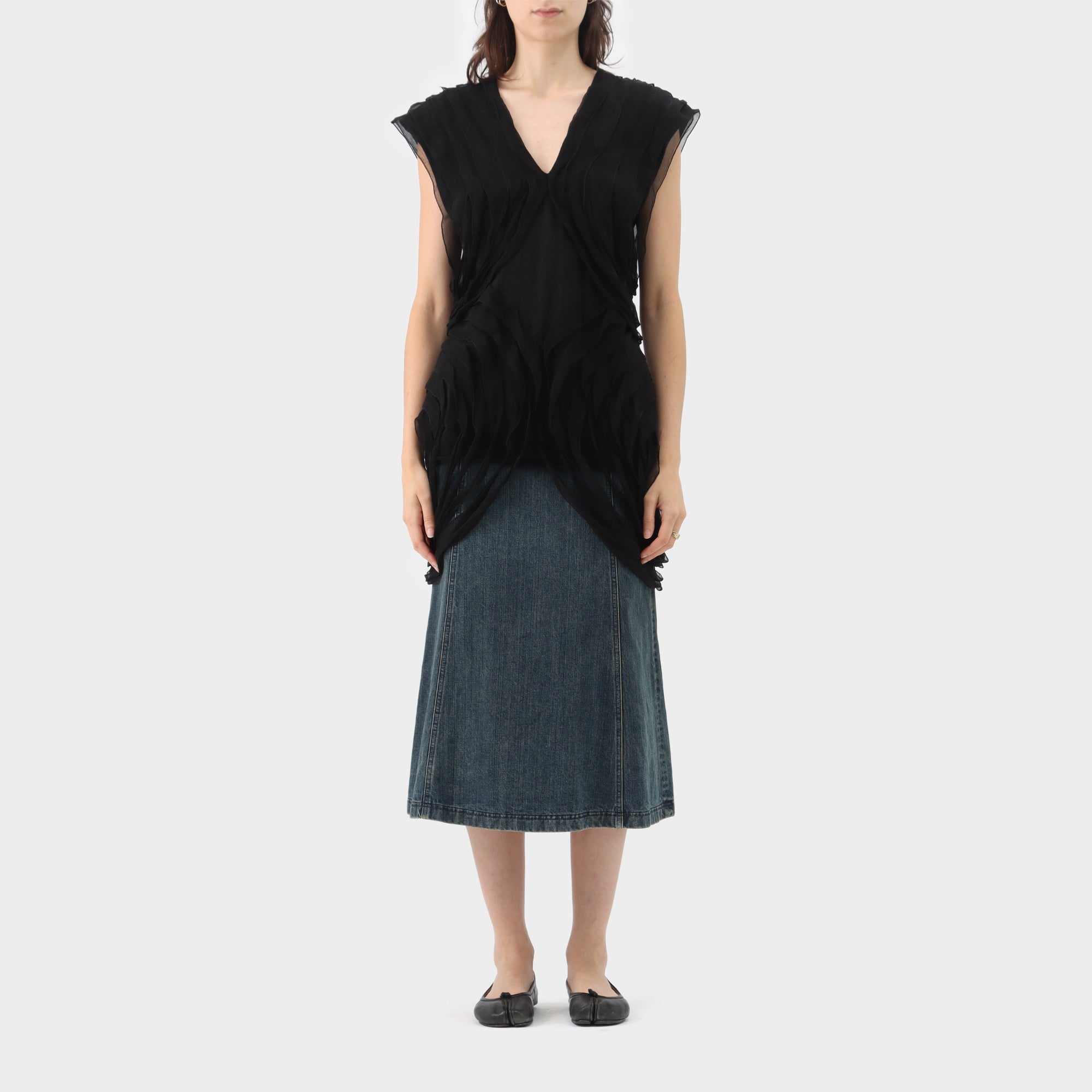 Jean Paul Gaultier Layered Chiffon Top