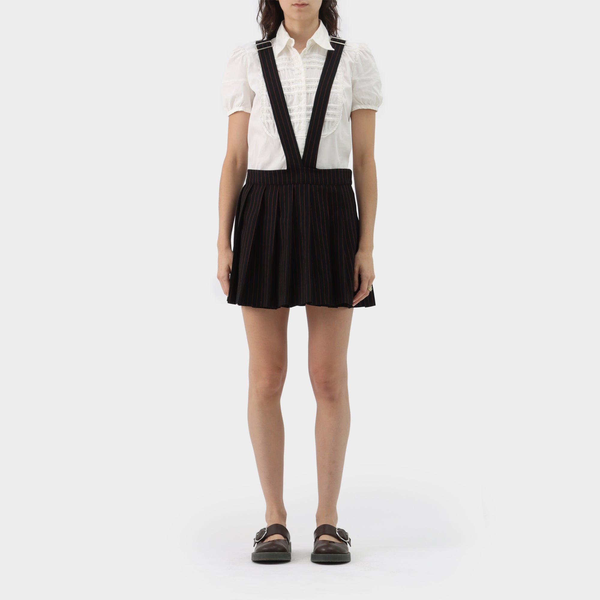 Jean Paul Gaultier Pleated Wrap Pinafore Skirt