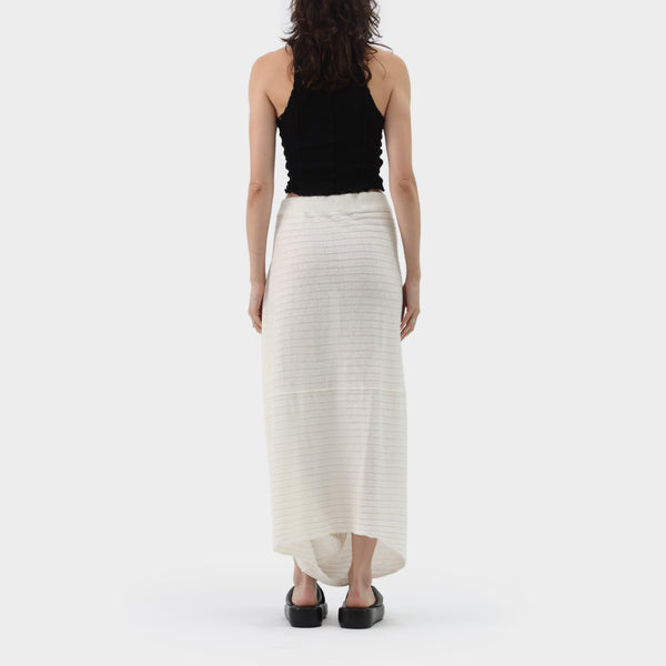 JW Anderson Linen Ribbed Knit Asymmetrical Skirt