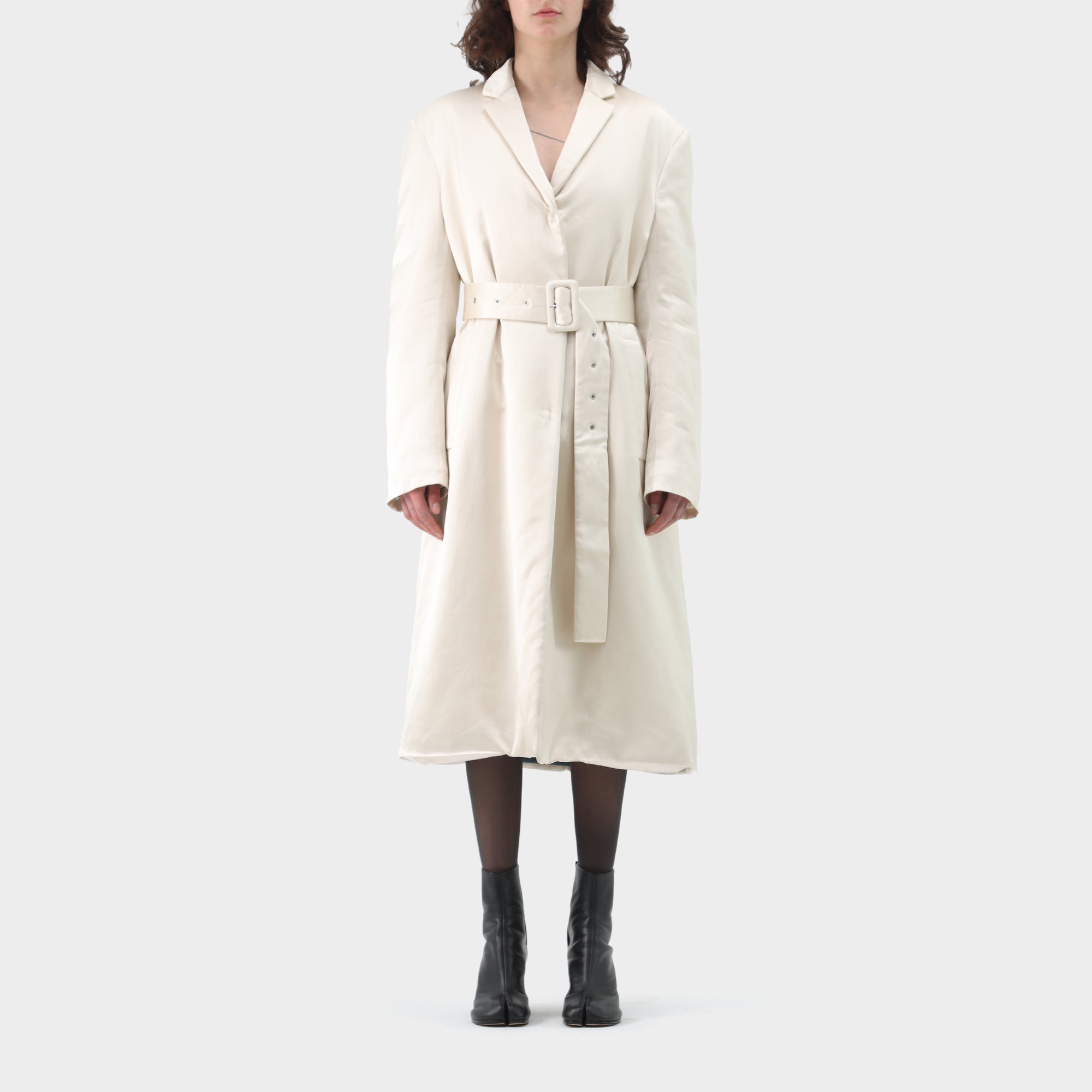 Jil Sander Satin Wool Padded Coat