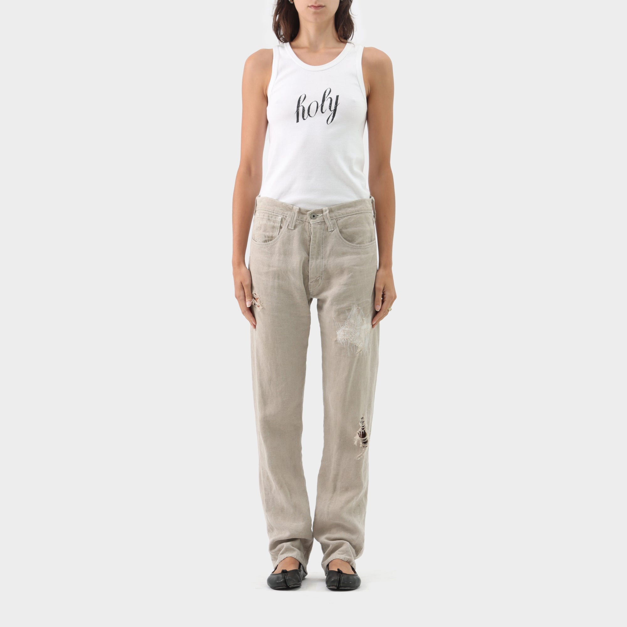 Junya Watanabe Distressed Linen Pants