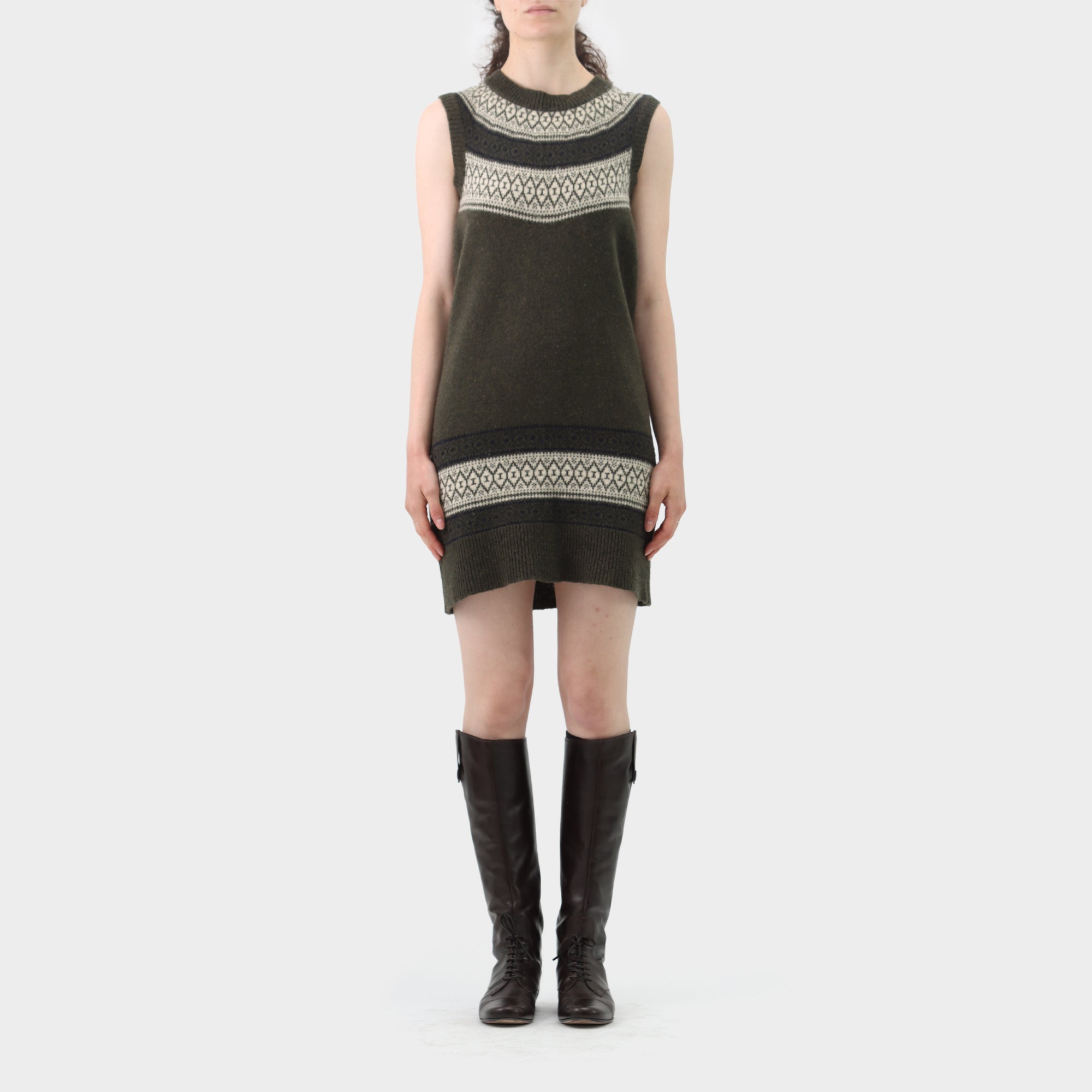 Junya Watanabe Wool Patterned Tank Dress