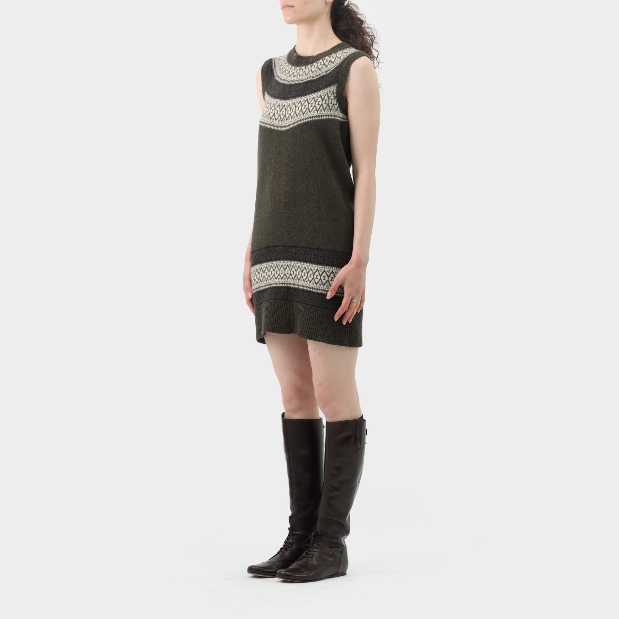 Junya Watanabe Wool Patterned Tank Dress