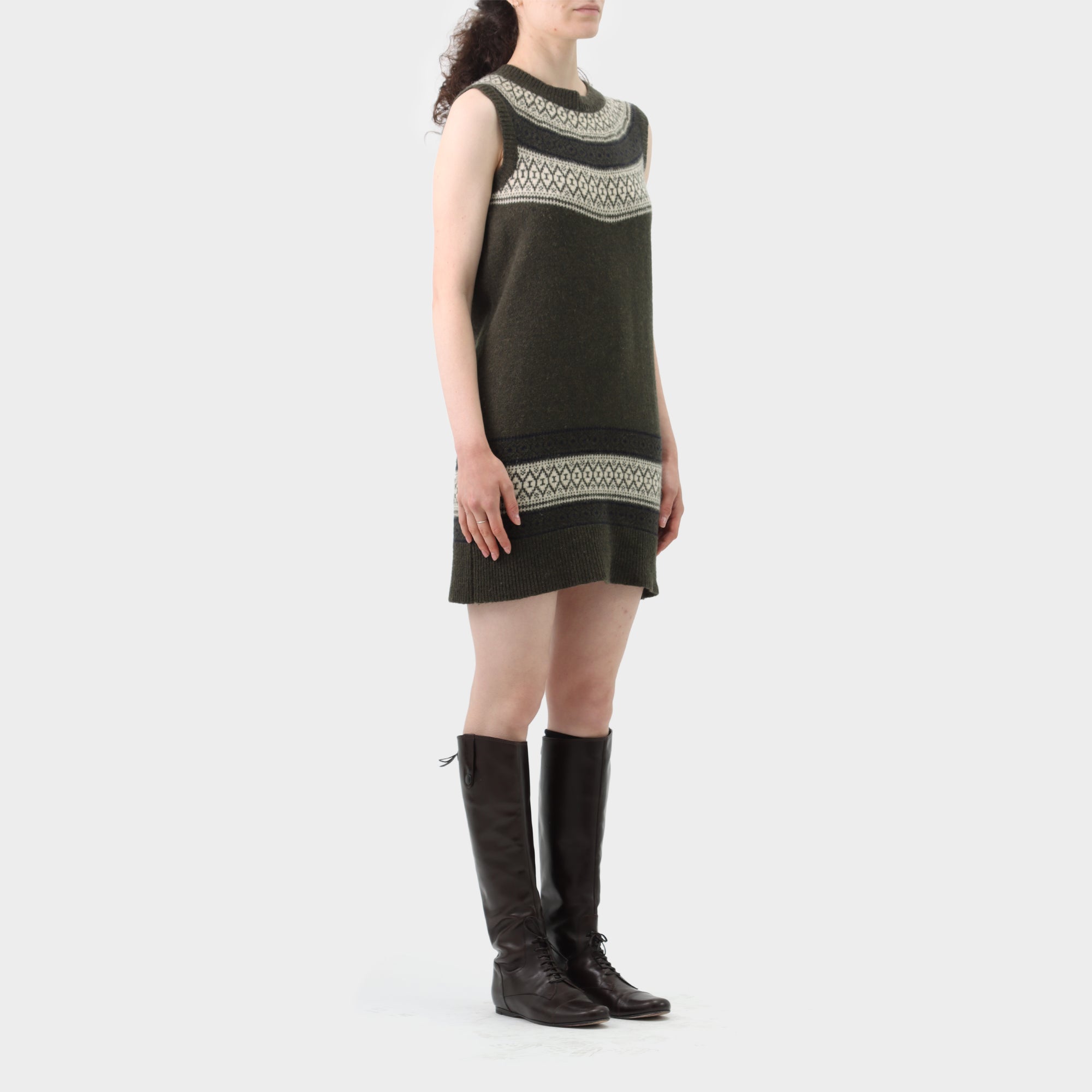 Junya Watanabe Wool Patterned Tank Dress