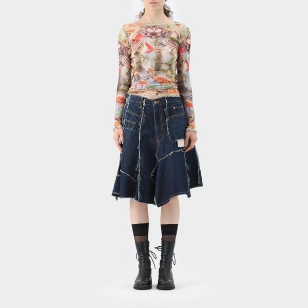 Junya Watanabe Denim Patchwork Skirt