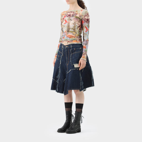 Junya Watanabe Denim Patchwork Skirt