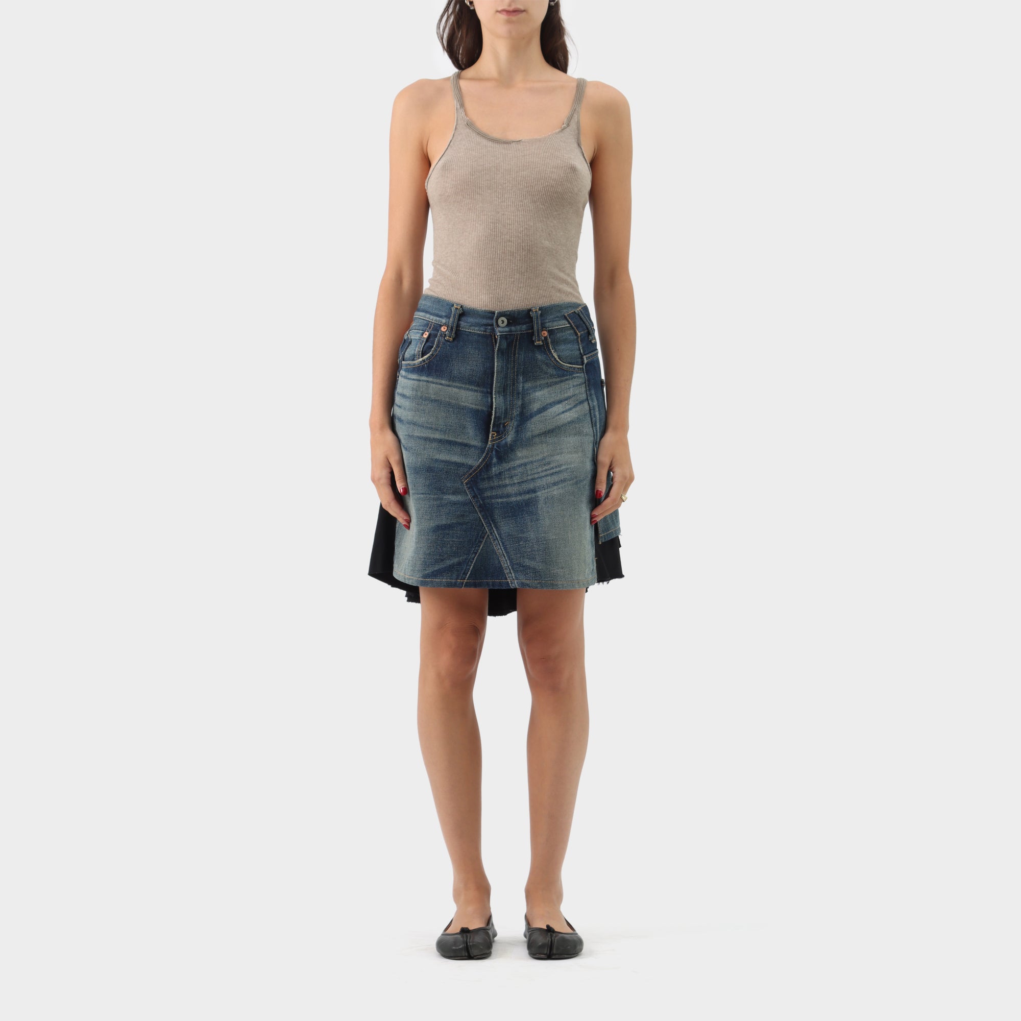 Junya Watanabe Denim Mini Ruffle Skirt